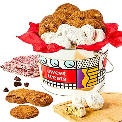 David's Cookies Sweet Treats Gourmet - Cubo de galletas surtidas con galletas finas y crujientes y mantequilla de pecana Meltaways Gourmet Treats -