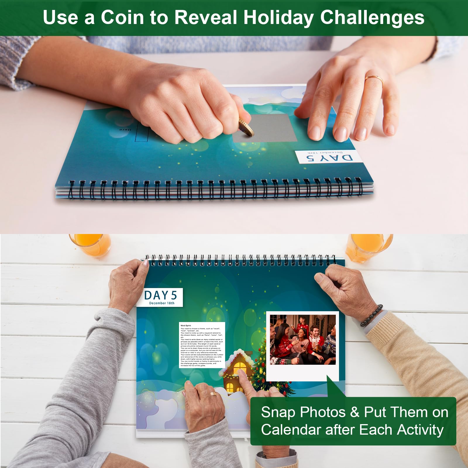 Amazon.com: Advent Calendar Challenges 2023, Christmas Advent Calendar with  12 Scracth-off Holiday Season Activities, Fun Christmas Games for Families,  Friends, Adults and Kids : Home & Kitchen