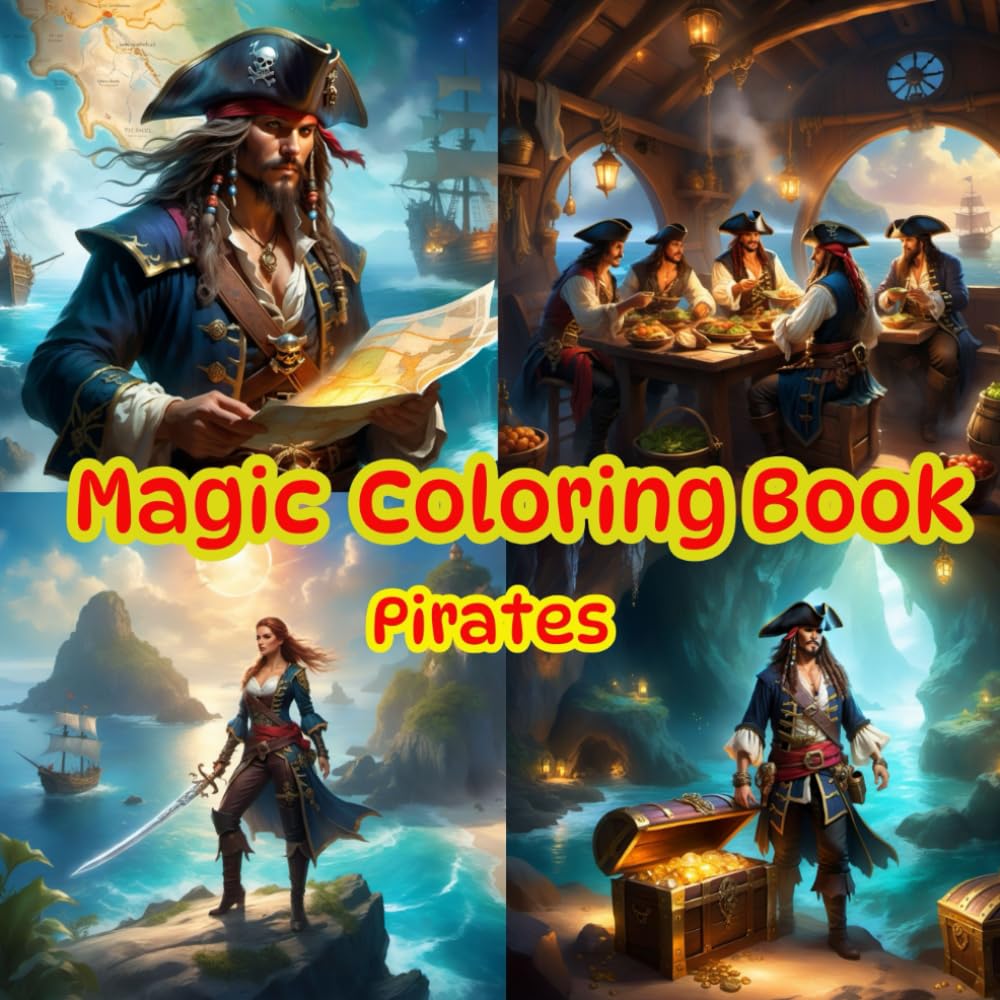 Magic coloring Book: Pirates (Magic coloring books for kids and adults)