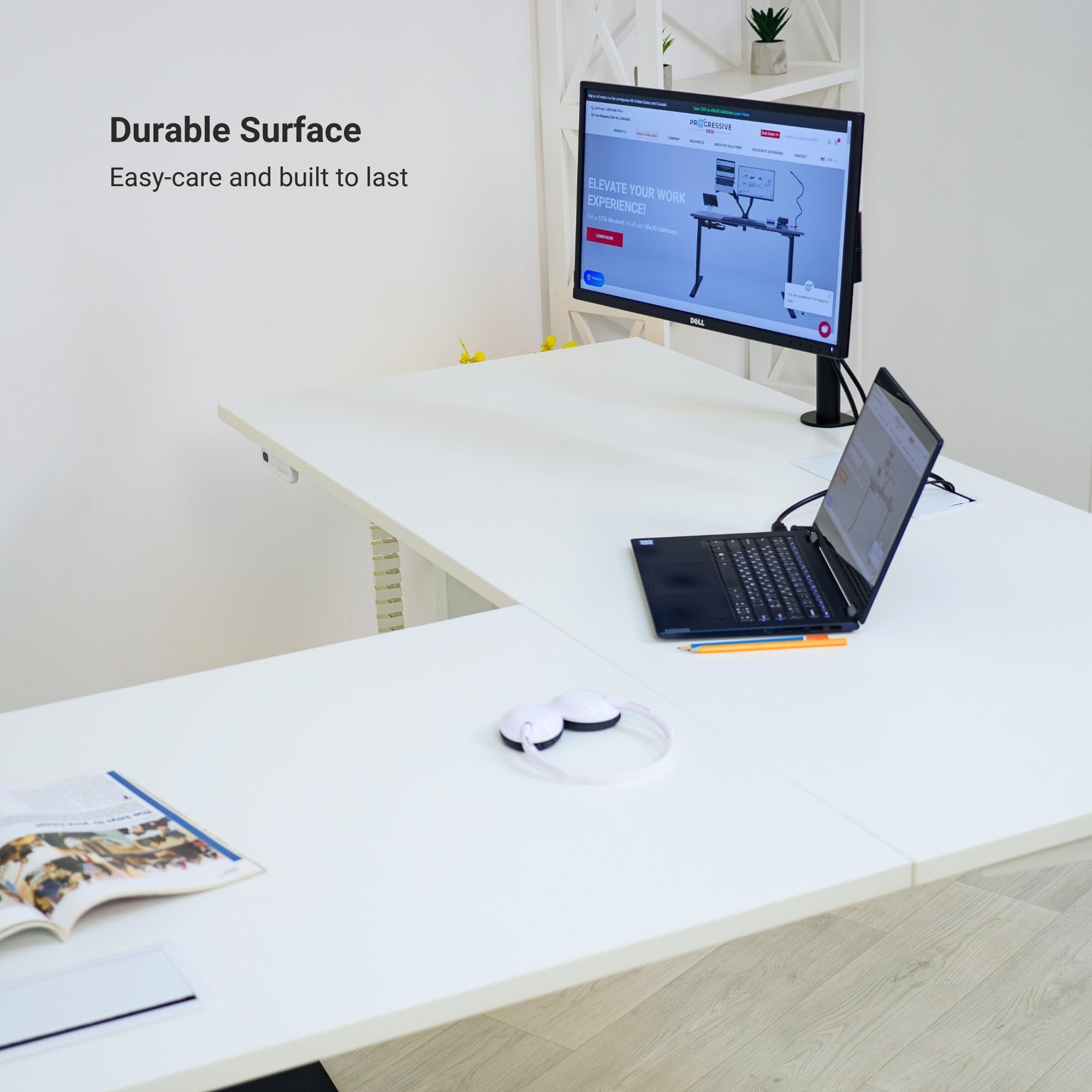 Amazon.co.jp: Progressive Desk L字型 高さ調節可能 スタンディング