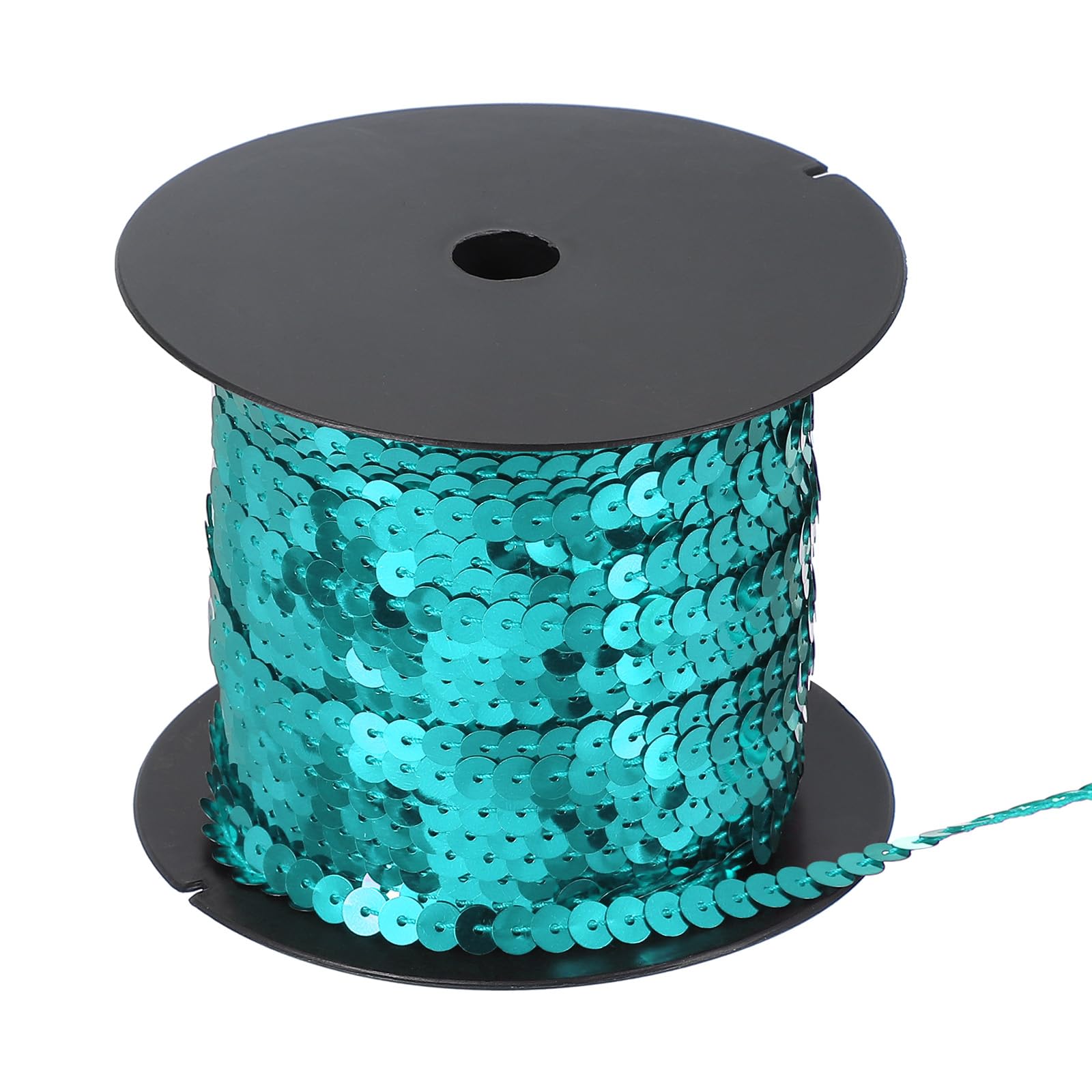 sourcing map Tira plana de lentejuelas de 11 yardas, rollo de lentejuelas de 6 mm, tira plana de lentejuelas para manualidades, adornos, accesorios de disfraces, color azul lago