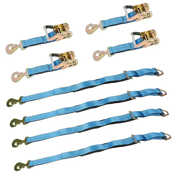 Buy Heavy Duty Ratchet Straps Pro Set 4 Pack 8 ft Axle Straps Race