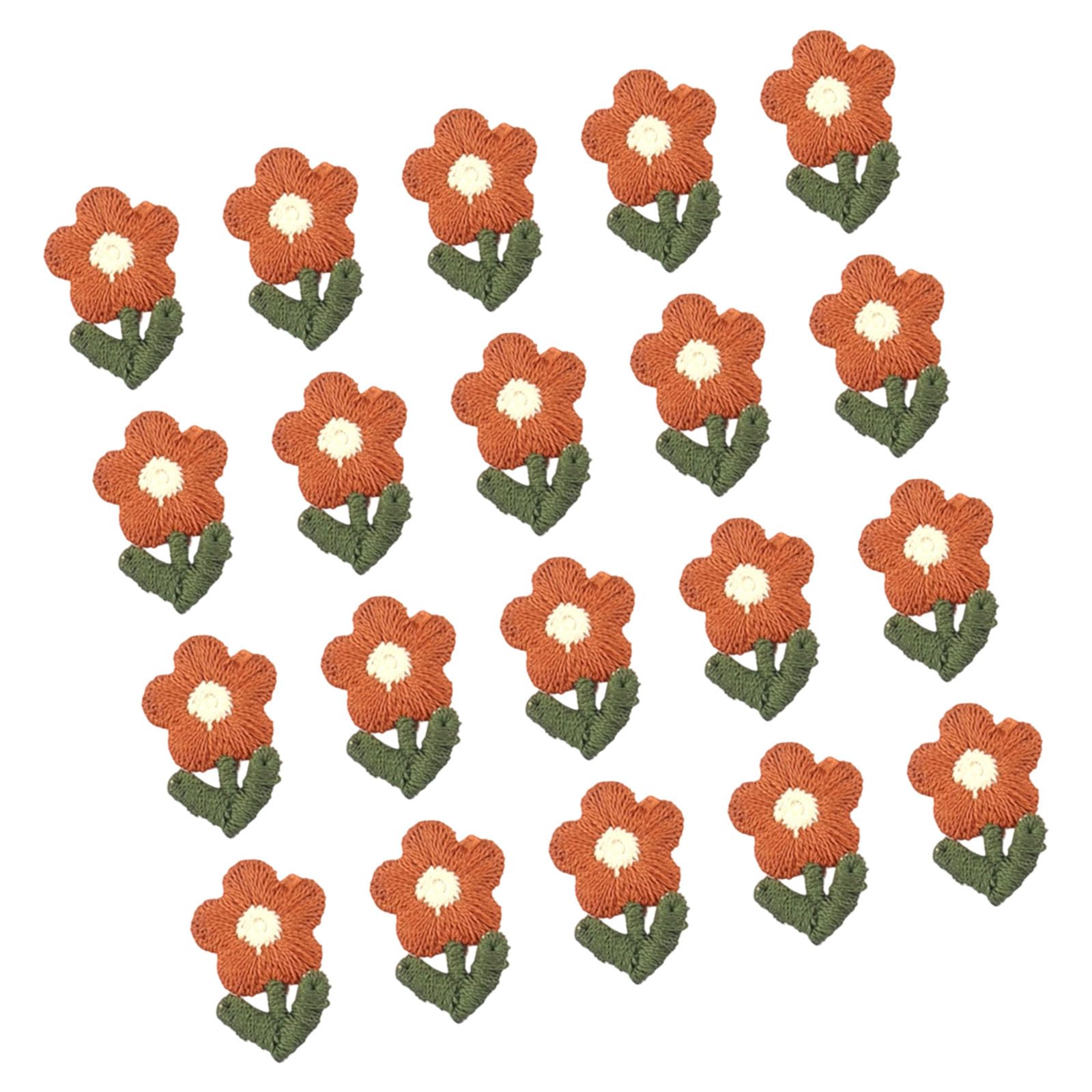 Zeiwohndc 20Pcs Flower Embroidered Sew on Sticker Decorative Embroidery Appliques for Garment Jackets Hat Bag Clothing Accessories Sewing Fixes