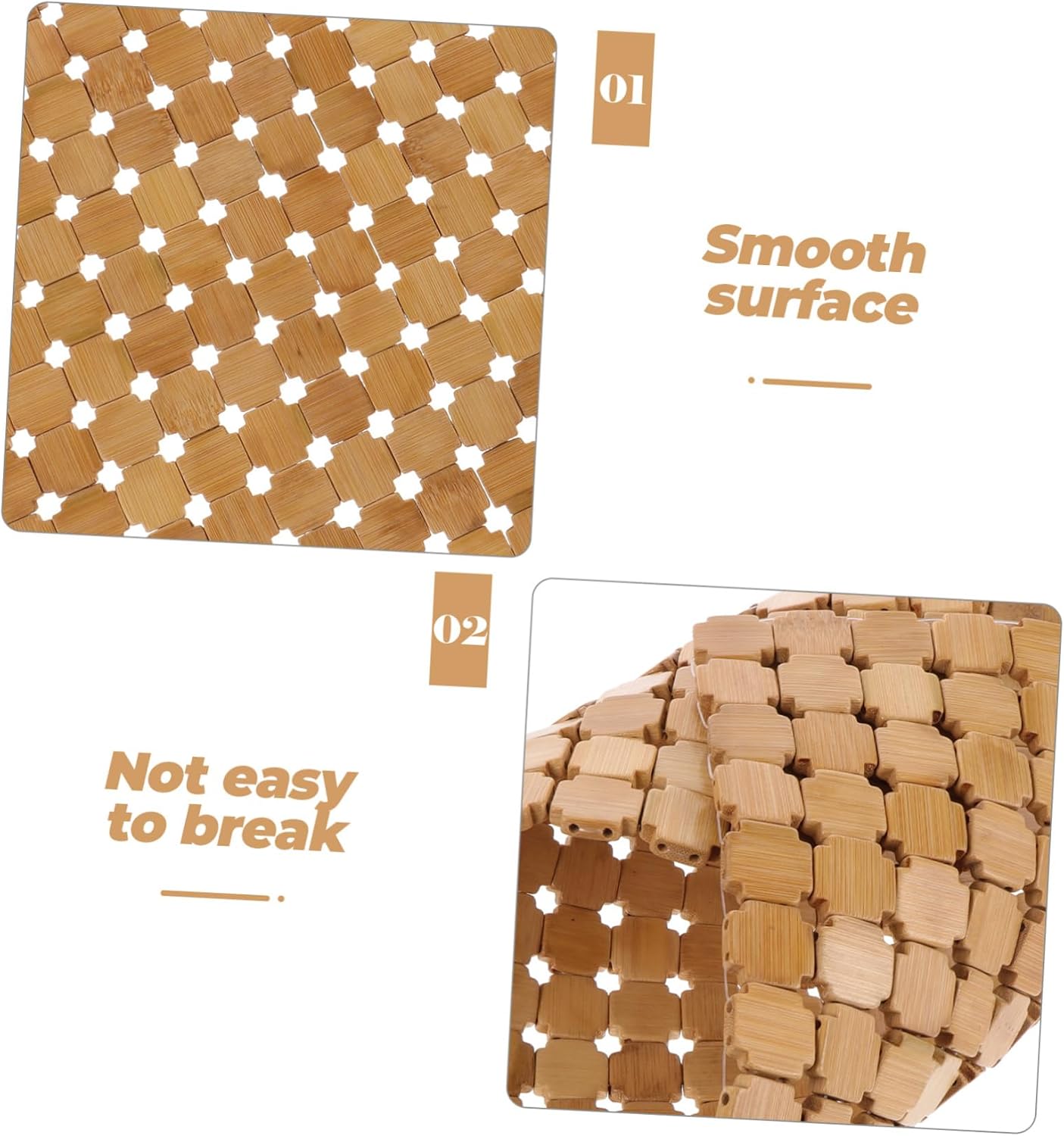 Bamboo Seat Cushion for Summer Comfort Breathable Cooling Seat Pad for Outdoor Dining and Car Use Lightweight Easy to Clean