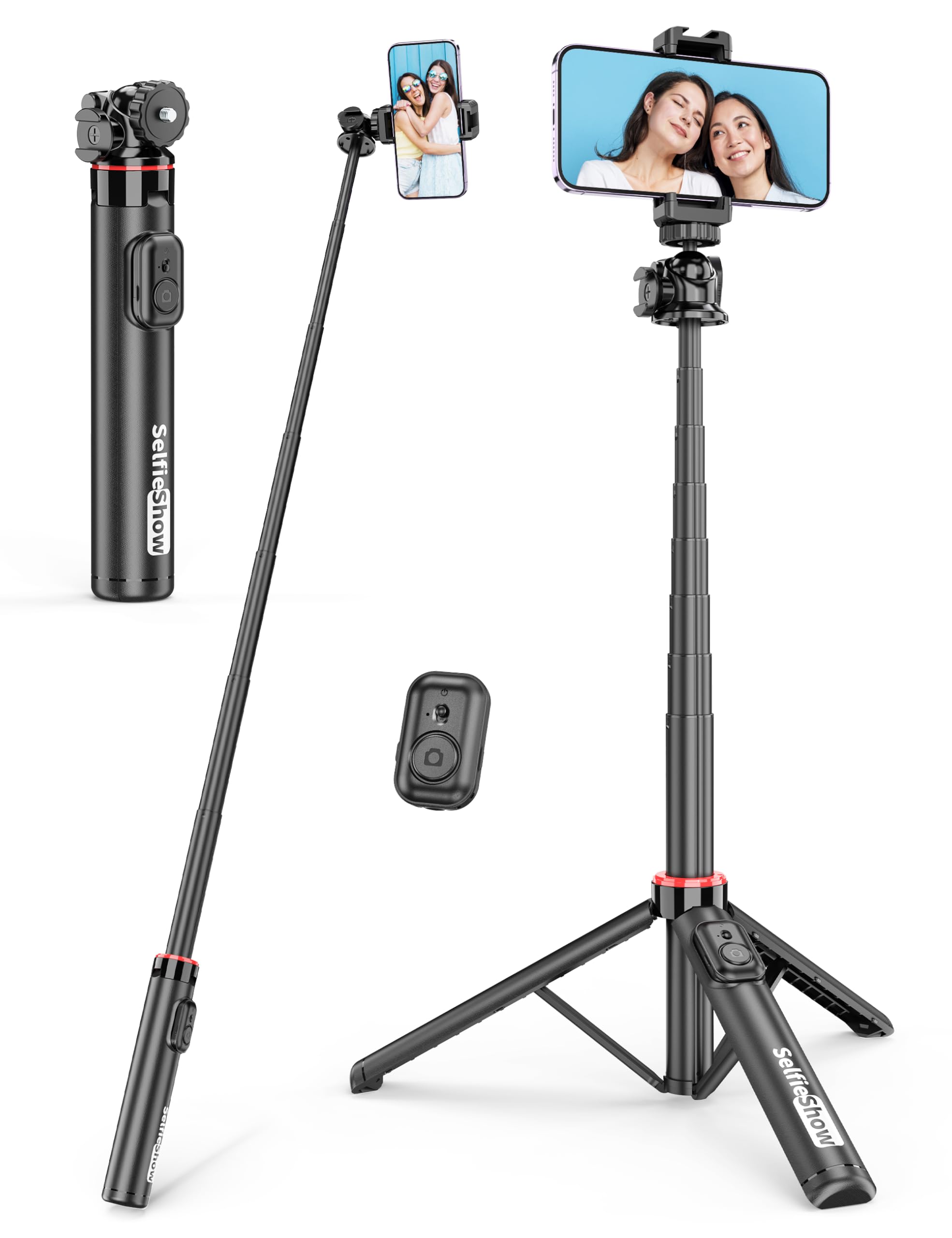 180cm Trepied Smartphone Portable, NT79 Extensible Perche A Selfie Avec Telecommande Detachable Trepied Telephone Pied Telephone 90973790