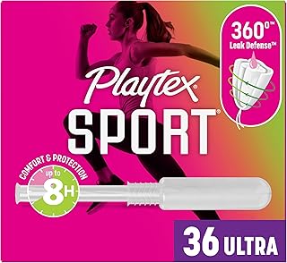 Playtex Sport Tampons Ultra Absorbency, Fragrance-Free - 36ct | Ultra Tampons for Women, Feminine Care, Playtex Tampon with 360 Leak Defense