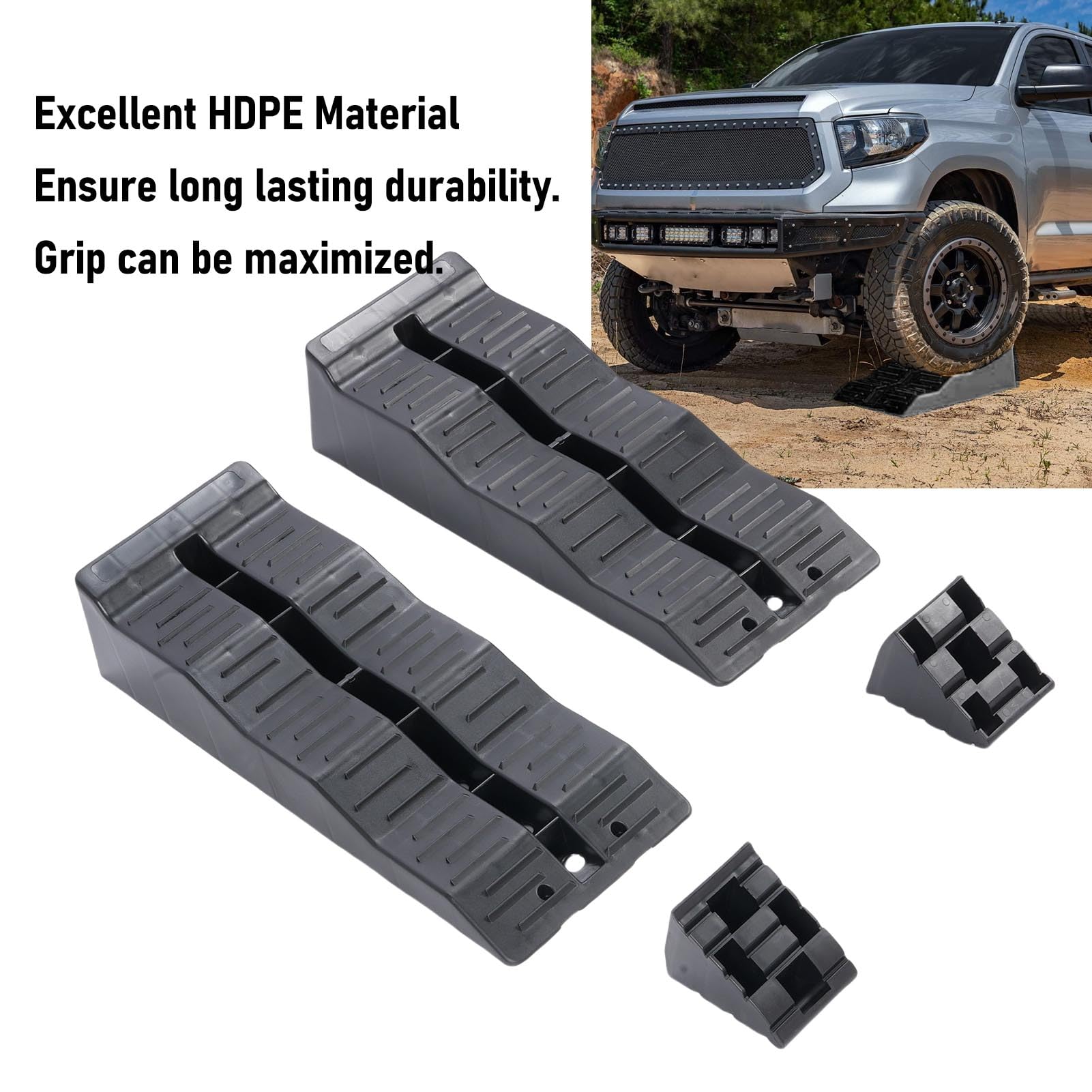 HDPE RV Ramp Rampa 11000 Funtów Obciążenie Wytrzymały 3 Stopnie Blok RV Wyrównujący przyczepę do Przyczepy do Przyczepy Samochodowej (z torbą)