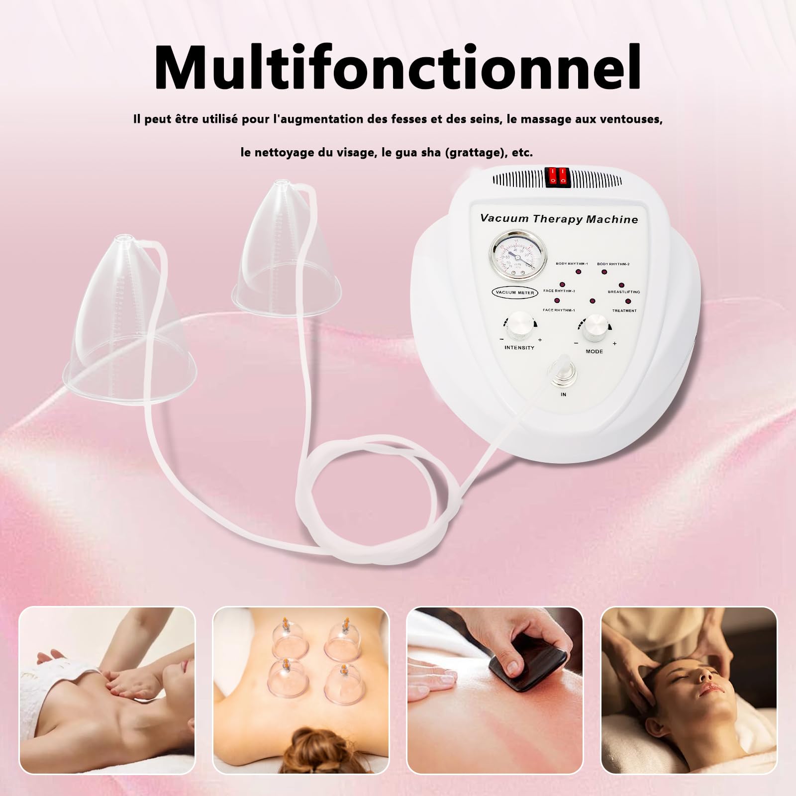 Appareil de massage sous vide avec écran tactile - Pour soins du corps - Appareil de massage avec 27 tasses - Pompe à vide multifonction
