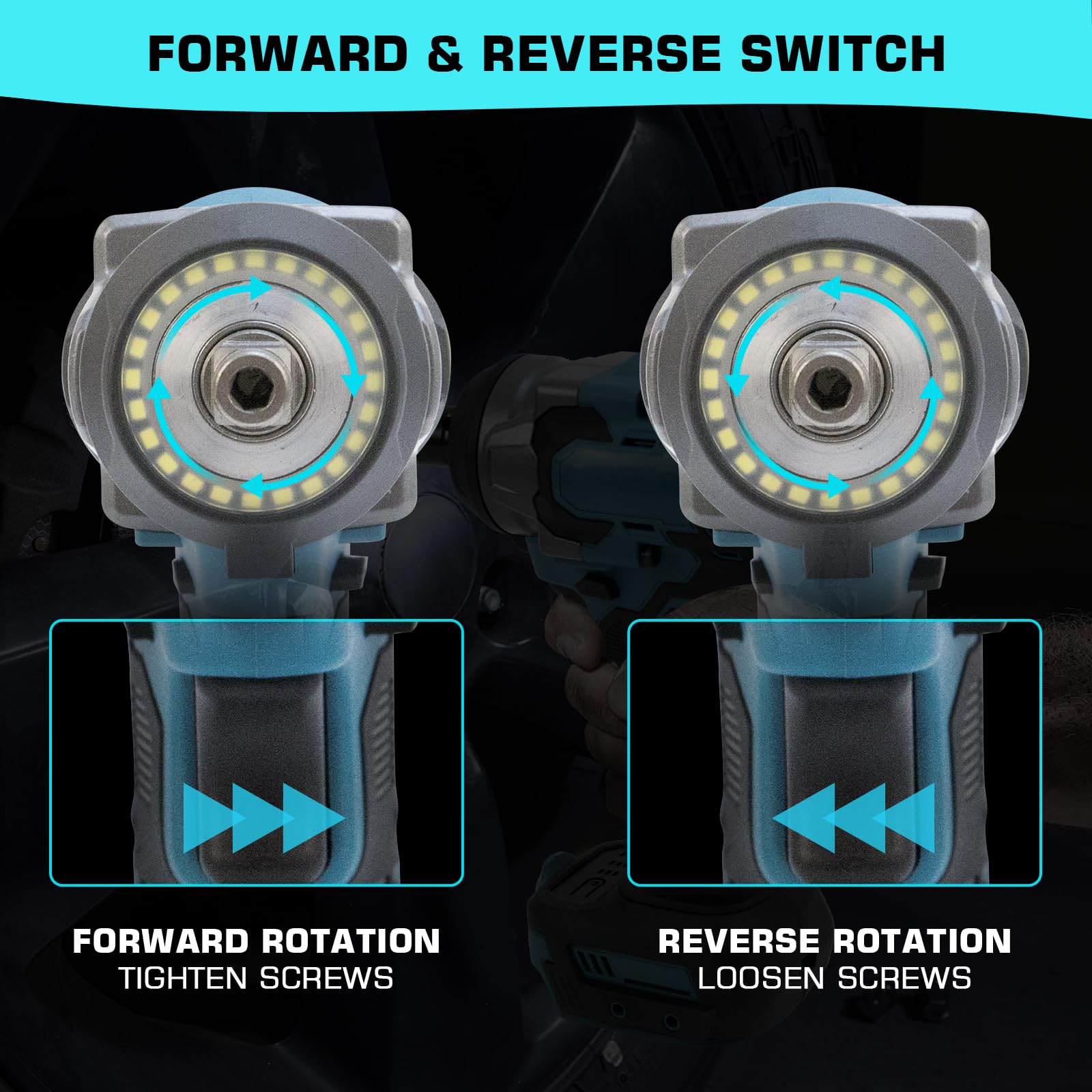 Llave de Impacto Inalámbrica Brushless 700Nm Atornillador Impacto Compatible con Makita 18V Batería Brushless Pistola de Impacto Bateria 1/2 Pistola de Impacto Electrica, 6 Tomas de Impacto