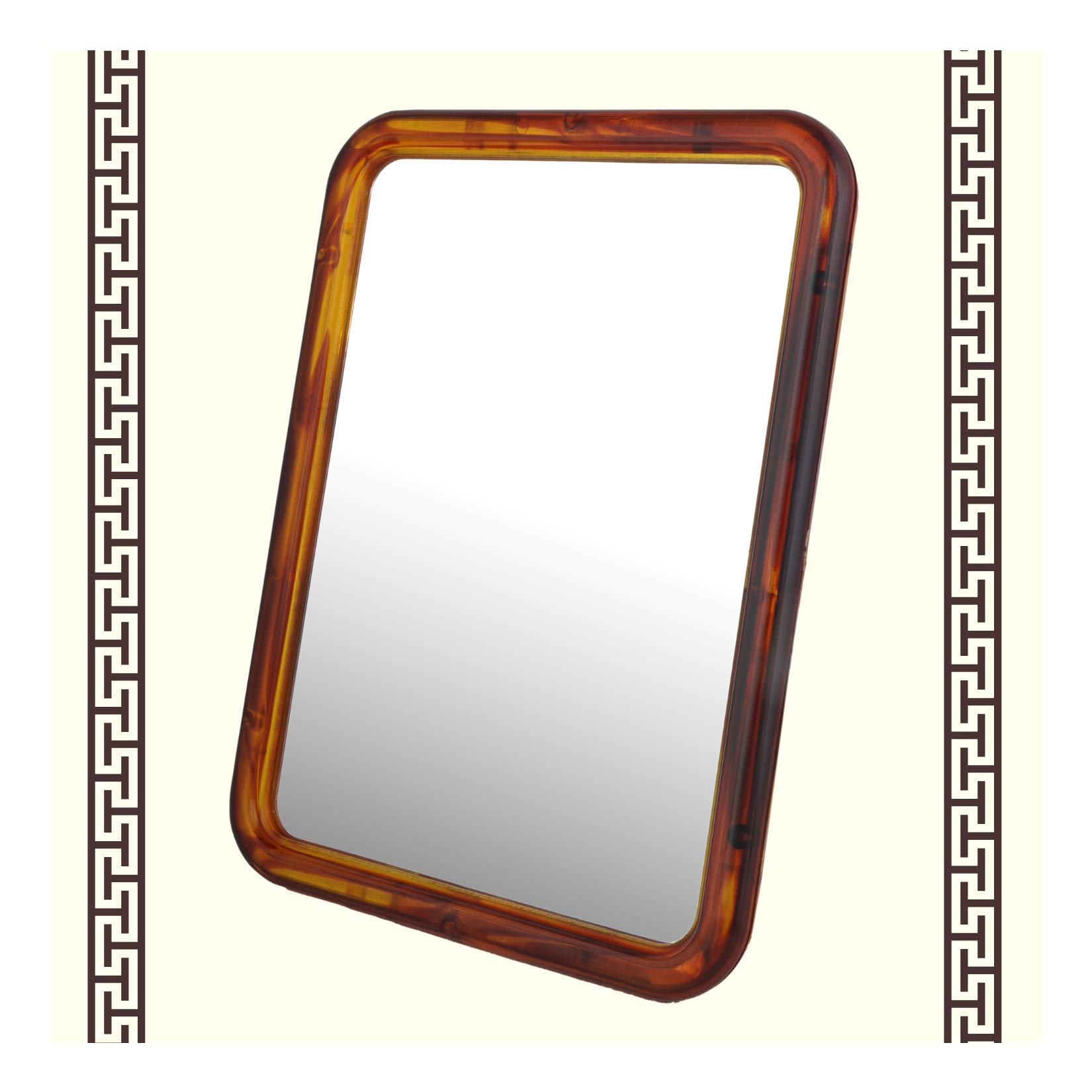 Scarlet Line Rectangular One Sided Makeup Mirror Adjustable n Foldable Hand Mirror for Makeup, Handy Mirror for Travel with Plastic Handle Stand-image-15