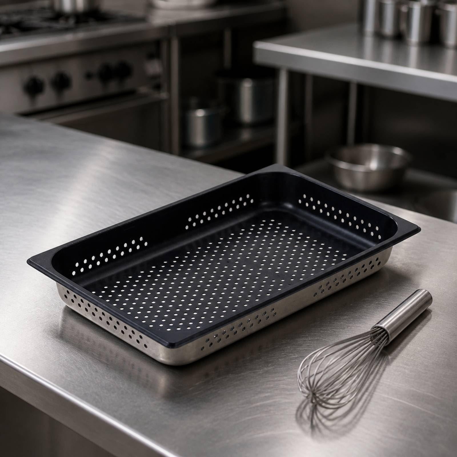 Teglia Antiaderente in Acciaio 304 Leggera Teglia Form Standard Size Compatta Vassoio da Cottura per Cuochi Domestici, Vapore, Altezza 65mm