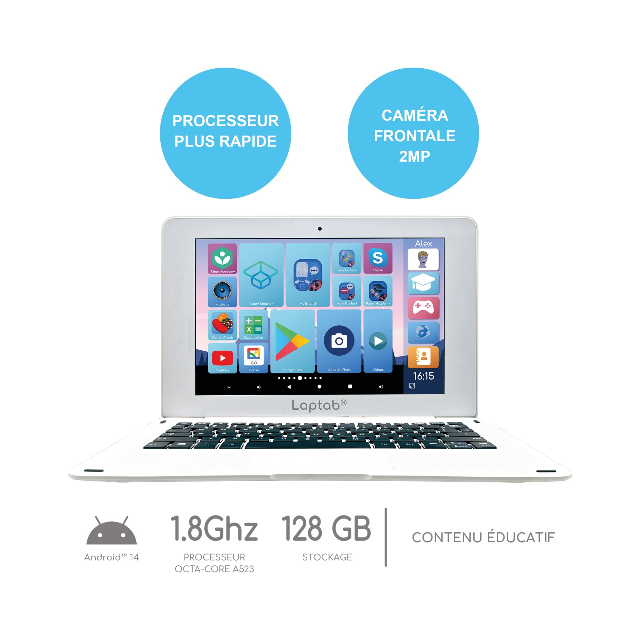 Lexibook LAPTAB 11 Tastiera Touch Schermo Famiglia Educazione Giochi Controlli Genitori Leggerezza - Dettaglio