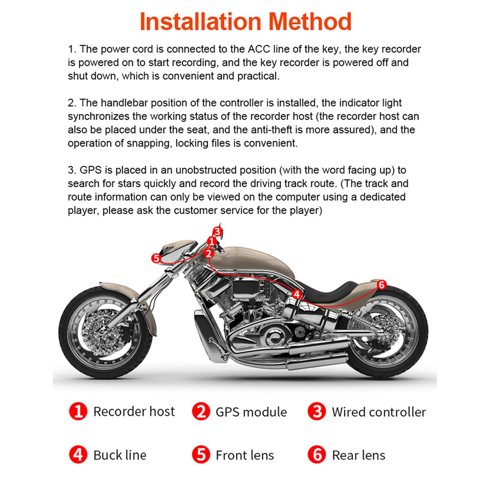 Podwójny rejestrator jazdy motocyklem 1080P HD i system kamer wideo DVR dla UTV ATV i wózków golfowych Monitorowanie parkowania WiFi ze stabilizacją obrazu i wodoodporną (WiFi)