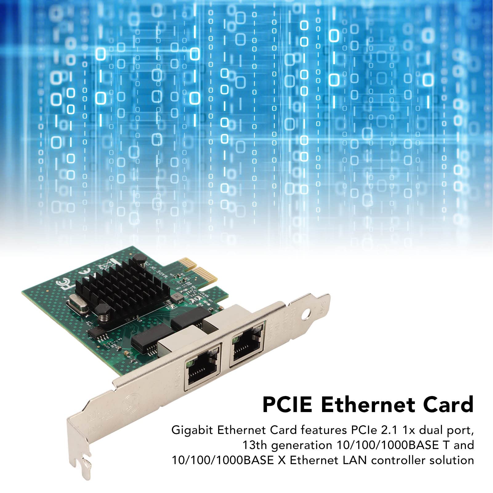 Zunate Scheda Ethernet PCIE X1, Adattatore per Scheda di Rete Ethernet con velocità di Trasmissione 10/100/1000 Mbps Porta RJ45 Gigabit Dual NIC per Operativo Server