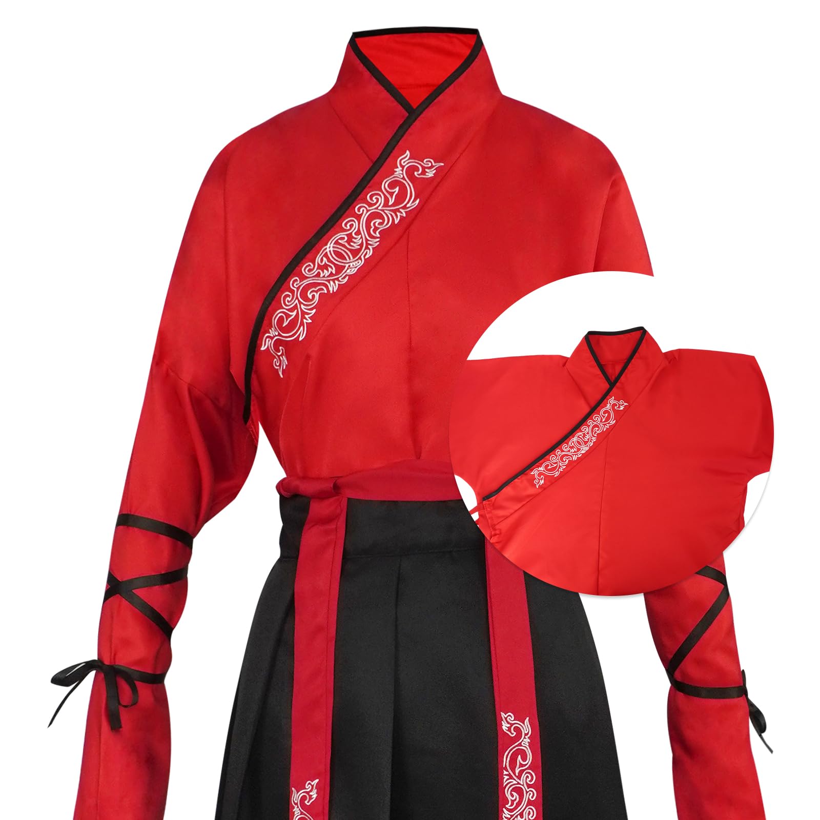 Damska sukienka Hanfu, tradycyjny chiński zestaw kostiumowy, luźne rękawy, haftowane konopie na orientalny Cosplay, festiwal, do noszenia na co dzień (z akcesoriami)