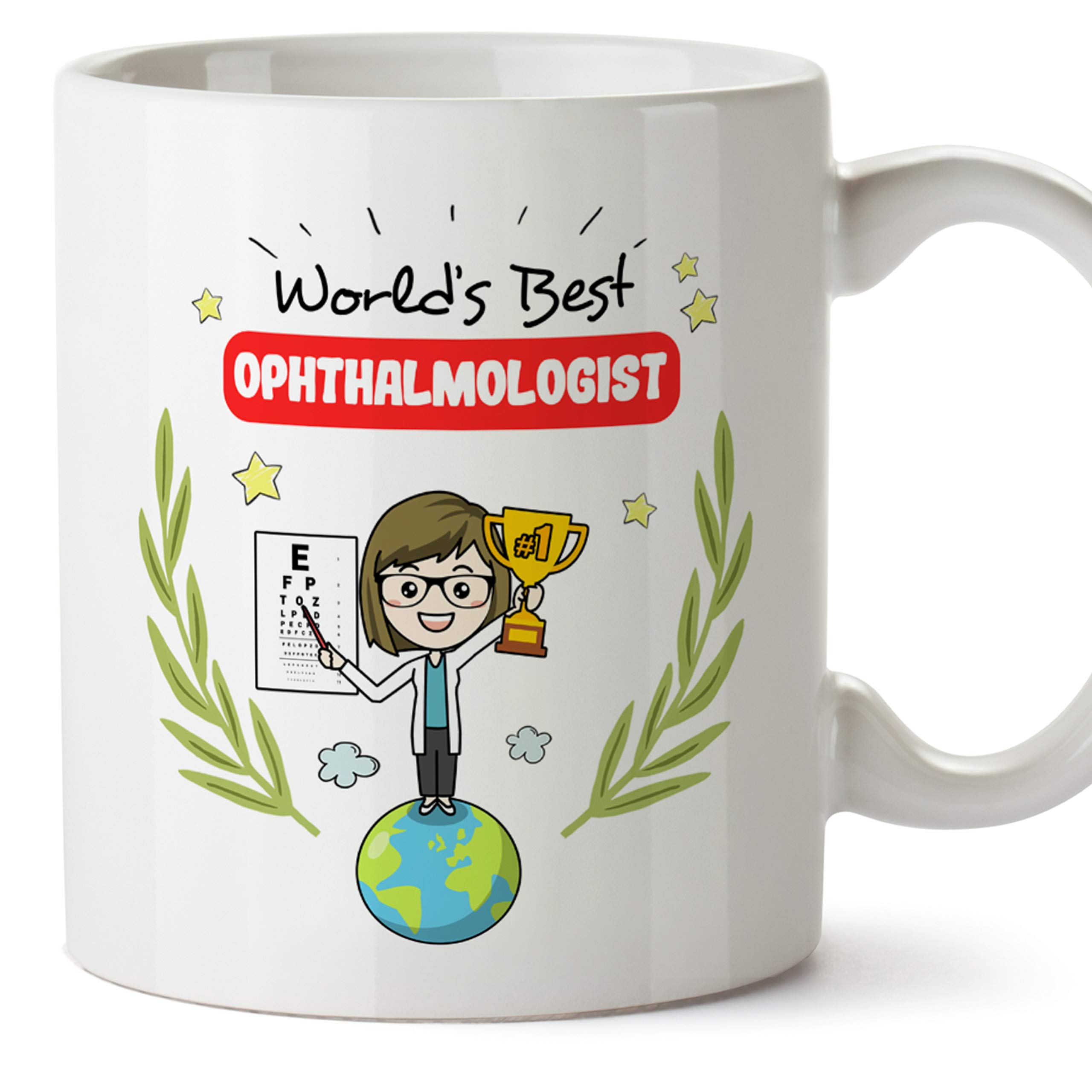 MUGFFINS Oculist Mug - "World's Best Oculist" - Funny Ophthalmology Gift/Present - Tea/Coffee Ceramic Cup 11oz — image 1