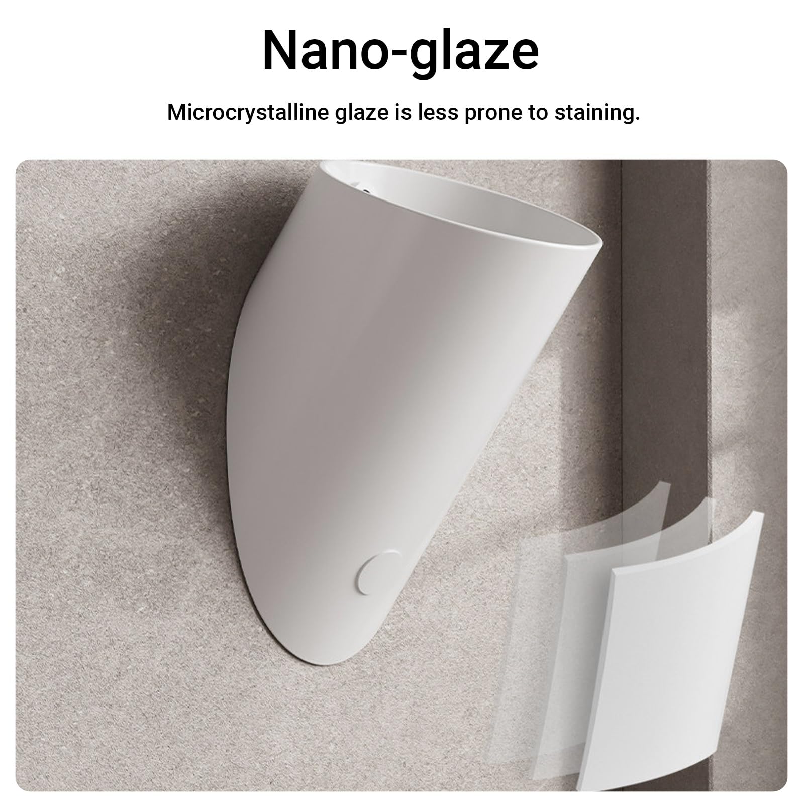 Orinal montado en la pared para hombres, sensor inteligente de descarga, a prueba de derrames y diseño antiolor, ahorra espacio para baño, hogar y hotel