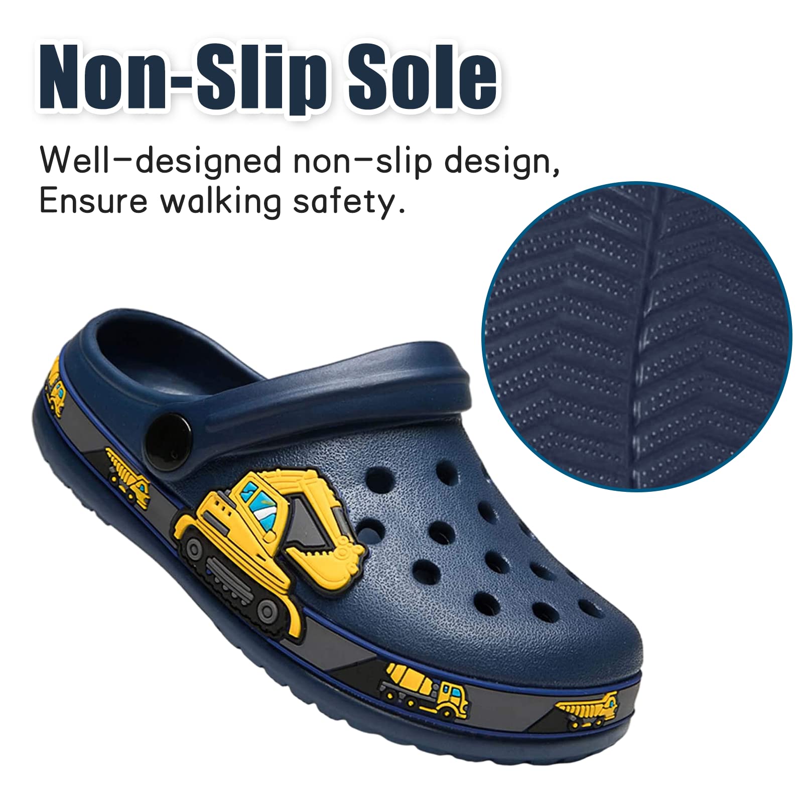 EDOTON Kinder Clogs und Pantoletten Weiche und Bequeme Gartensandalen Für Kinder Leicht rutschfest mit Niedlichen Muster Baby Hausschuhe （Unisex）