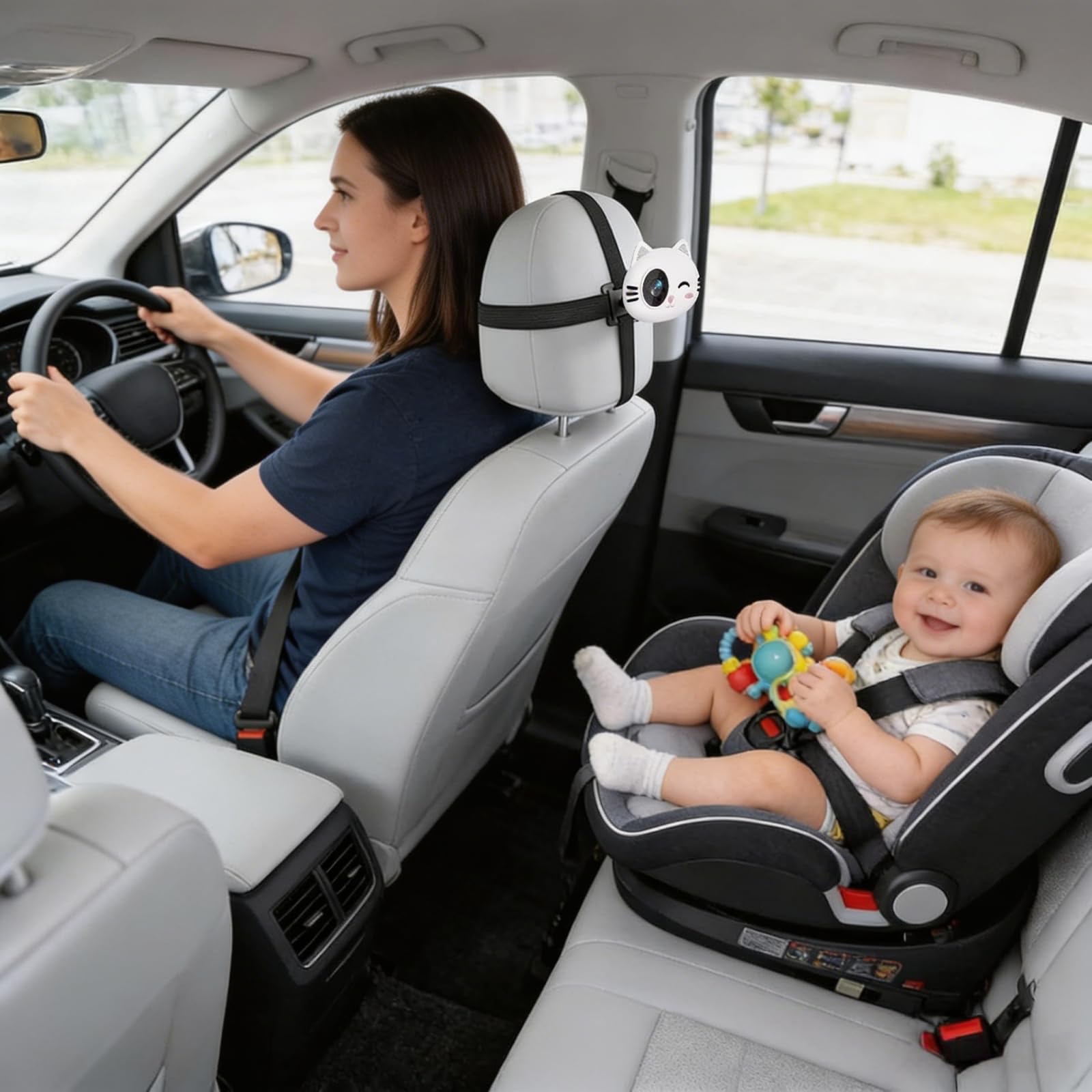 Cabin Care, Adattatore CarPlay Wireless con Fotocamera 2026, Macchina Fotografica Bambino Auto, Baby Monitor CarPlay su Schermo Originale, Schermo Condiviso & PiP, Visione Notturna 1080P, Grande