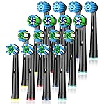 Replacement Toothbrush Heads Compatible with Braun Oral b 7000/Pro 1000/9600/ 5000/3000/8000/Genius and Smart Electric Toothbrush, 16 Pcs (Black)
