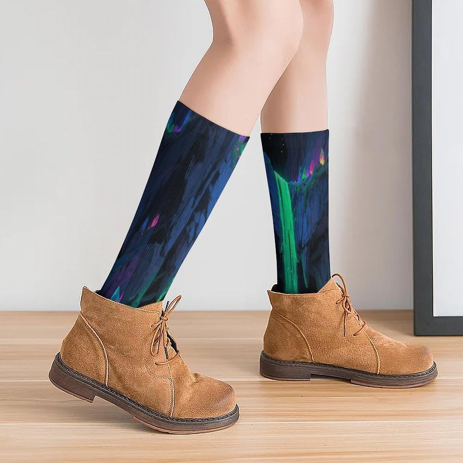 Fantasy Cave Crew Socks High Stocking Thermal Socks | Tube Socks-Breathable-Moisture-Soft-wicking for Hospital Pilates Yoga for women men Grippy for office and daily walking