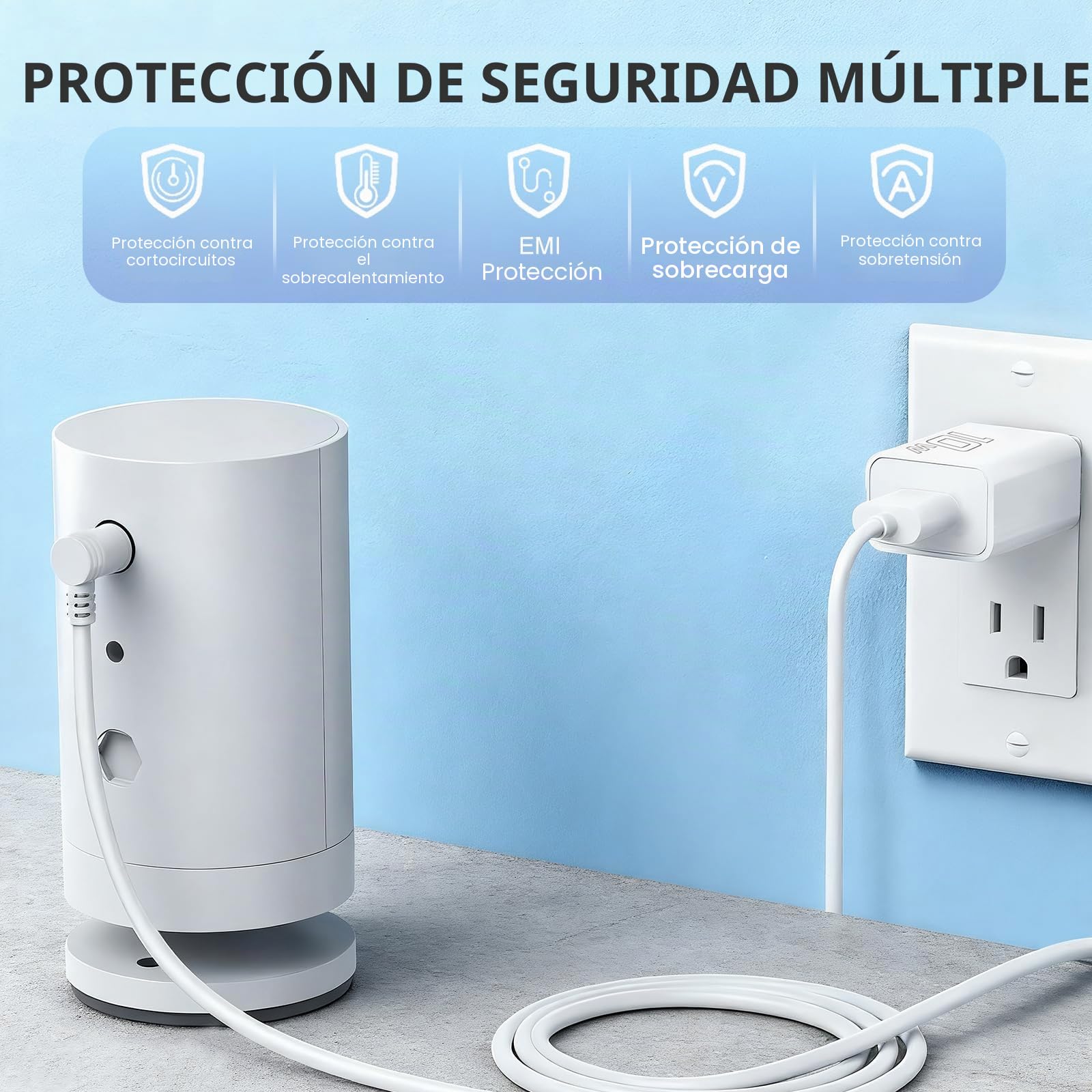 Cable de alimentación y adaptador de 7 m compatible con Ring Spotlight Cam Plus/Pro y Stick Up Cam. Batería, cable de carga para anillo, enchufe de alimentación resistente a la intemperie y cable de