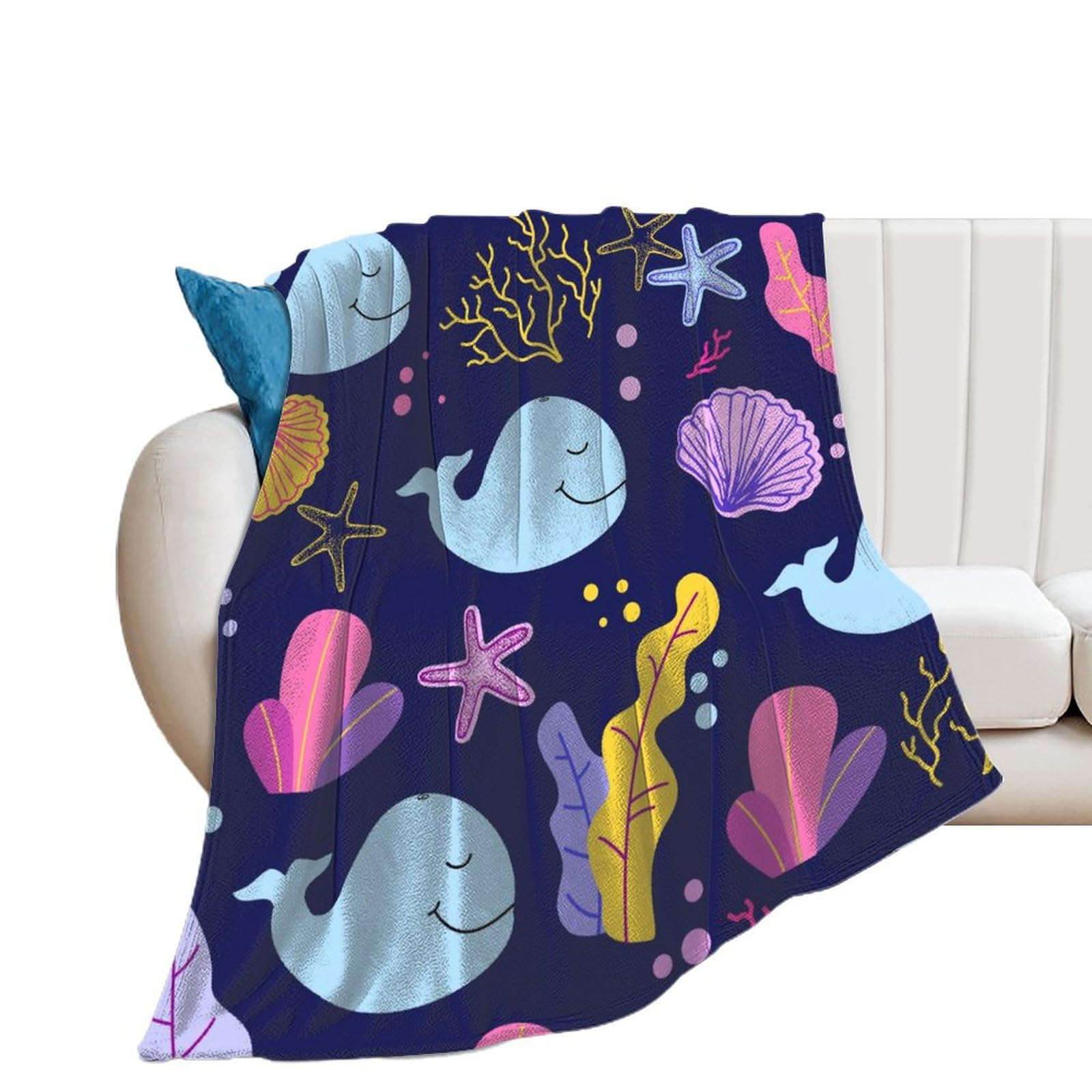 Jeté de canapé doux contre le froid hivernal avec cette couverture polaire baleine