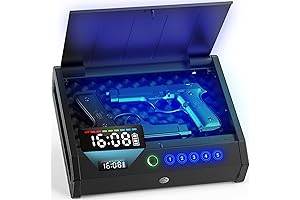 Clock Gun Safe: Biometric Pistol Safe with Time Display