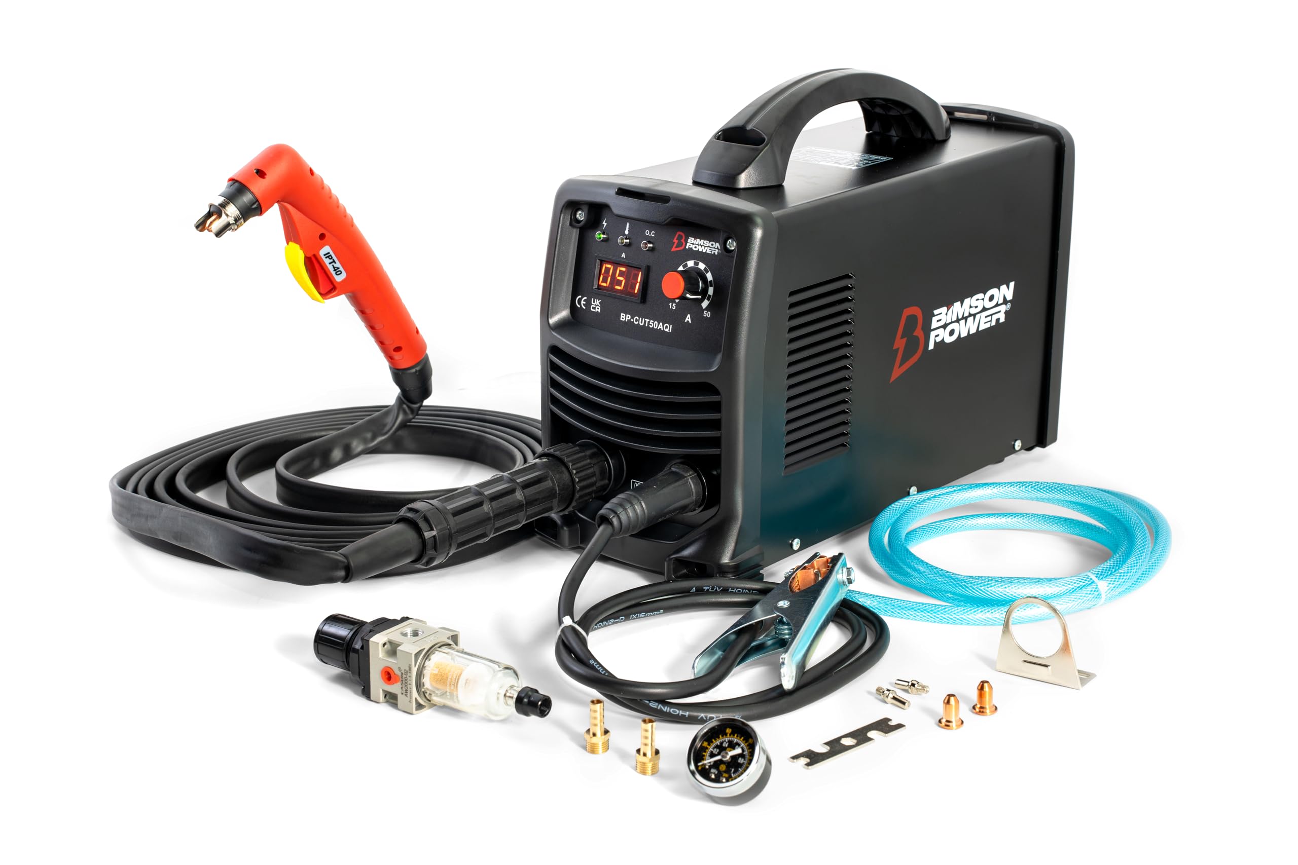Bimson Power Igbt Dc Inverter Plasma Cutter 50A – Portable 230V High-Frequency-Free (Hf-Free) Metal Cutting Machine For Stainless Steel, Aluminium, Copper & Carbon Steel – Diy, Workshop & Garage Use