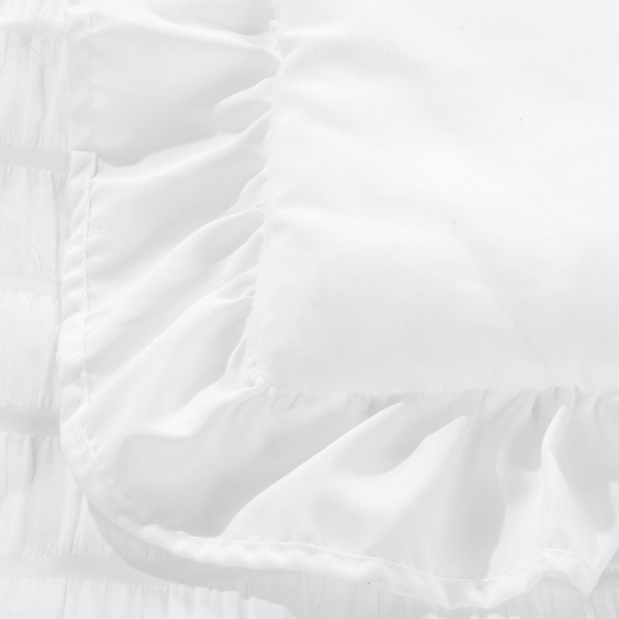 BALAPET Seersucker - Juego de ropa de cama de princesa blanca para bebé, 3 piezas, ultra suave, juego de edredón plisado con volantes y falda de cuna y sábana bajera para todas las estaciones