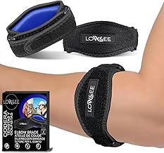 LOW&EE Epicondylitis Elbow Brace Men - Women 2 Pcs, Epicondylitis Elbow Pads, Tennis Elbow Tape, Adjustable and Non-Slip Golfer Elbows, Tendonitis Wristband, Weightlifting