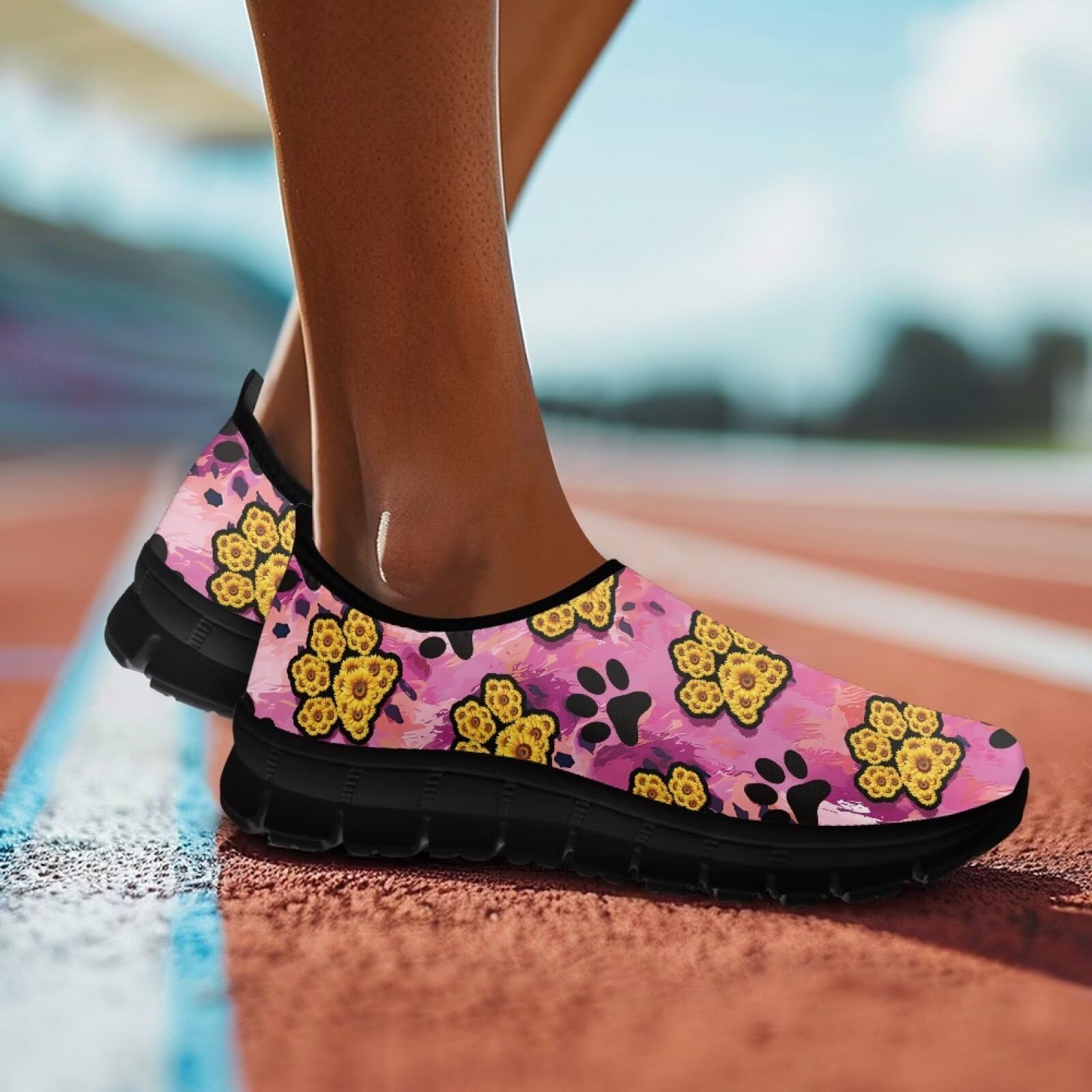 Damskie buty typu sneaker, oddychające, lekkie, antypoślizgowe, do wędrówek, joggingu, czarna podeszwa
