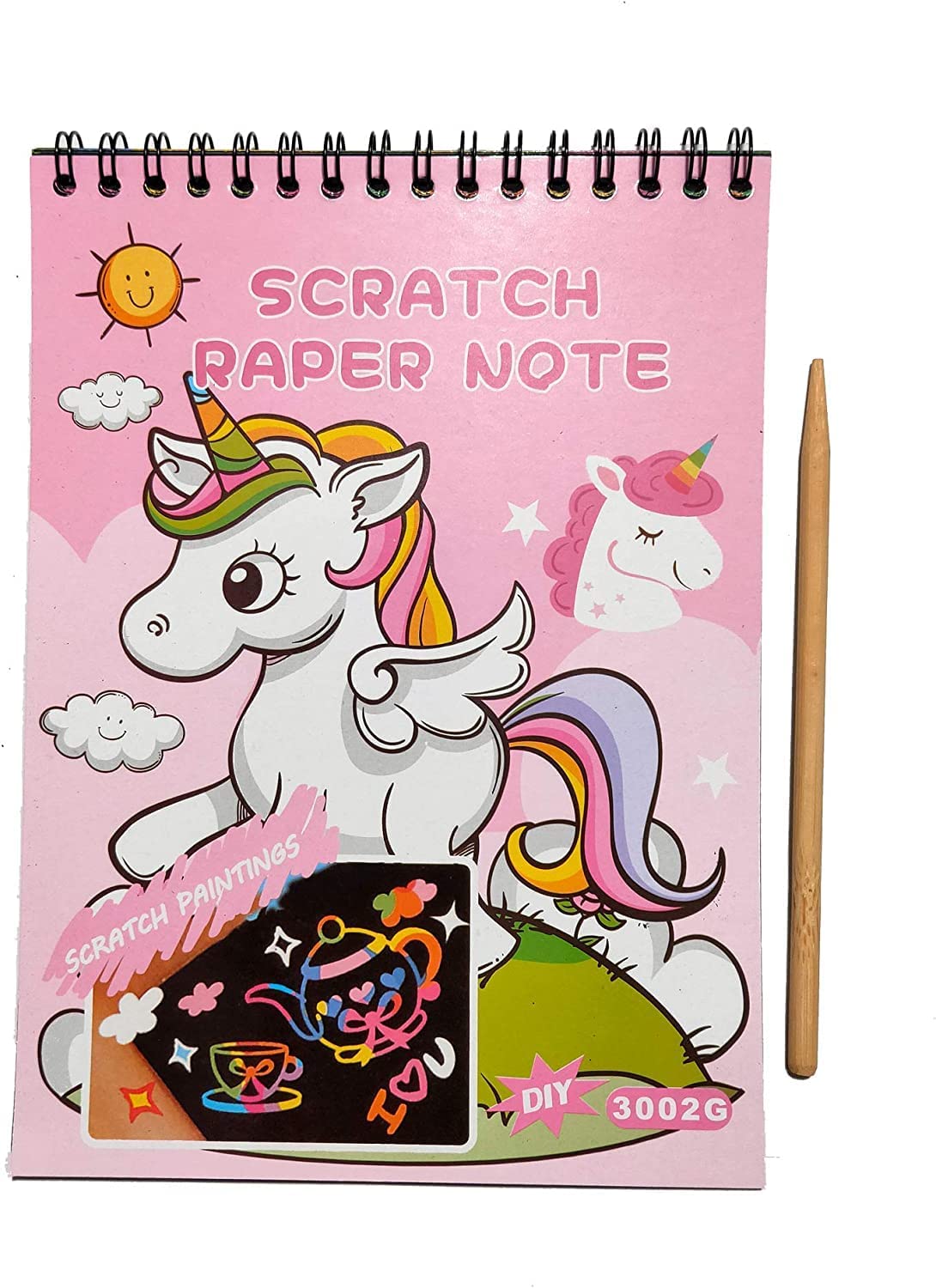 AK Store Cartoon Rainbow Scratch Paper Note, DIY Art Book with Wooden Stylus Scratching Tool for Kids, Girls, Boys Birthday Gifts (Unicorn) (B0CNWFMZVN) Amazon Price History, Amazon Price Tracker