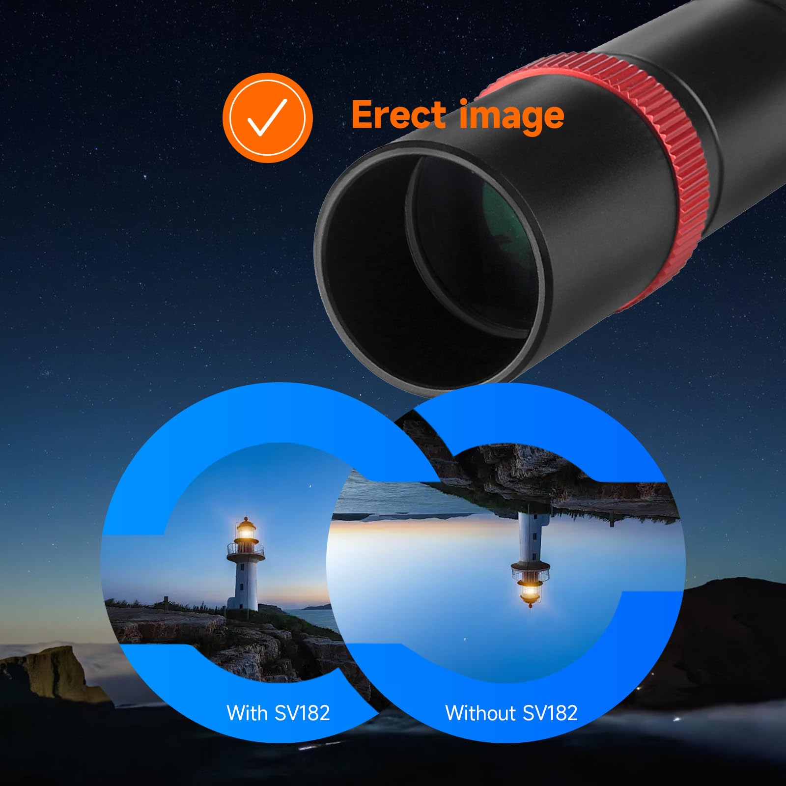 SVBONY Buscador SV182, buscador óptico de Imagen Correcta en ángulo Recto, Alcance buscador de 6 x 30 para telescopio astronómico, con retícula y Soporte