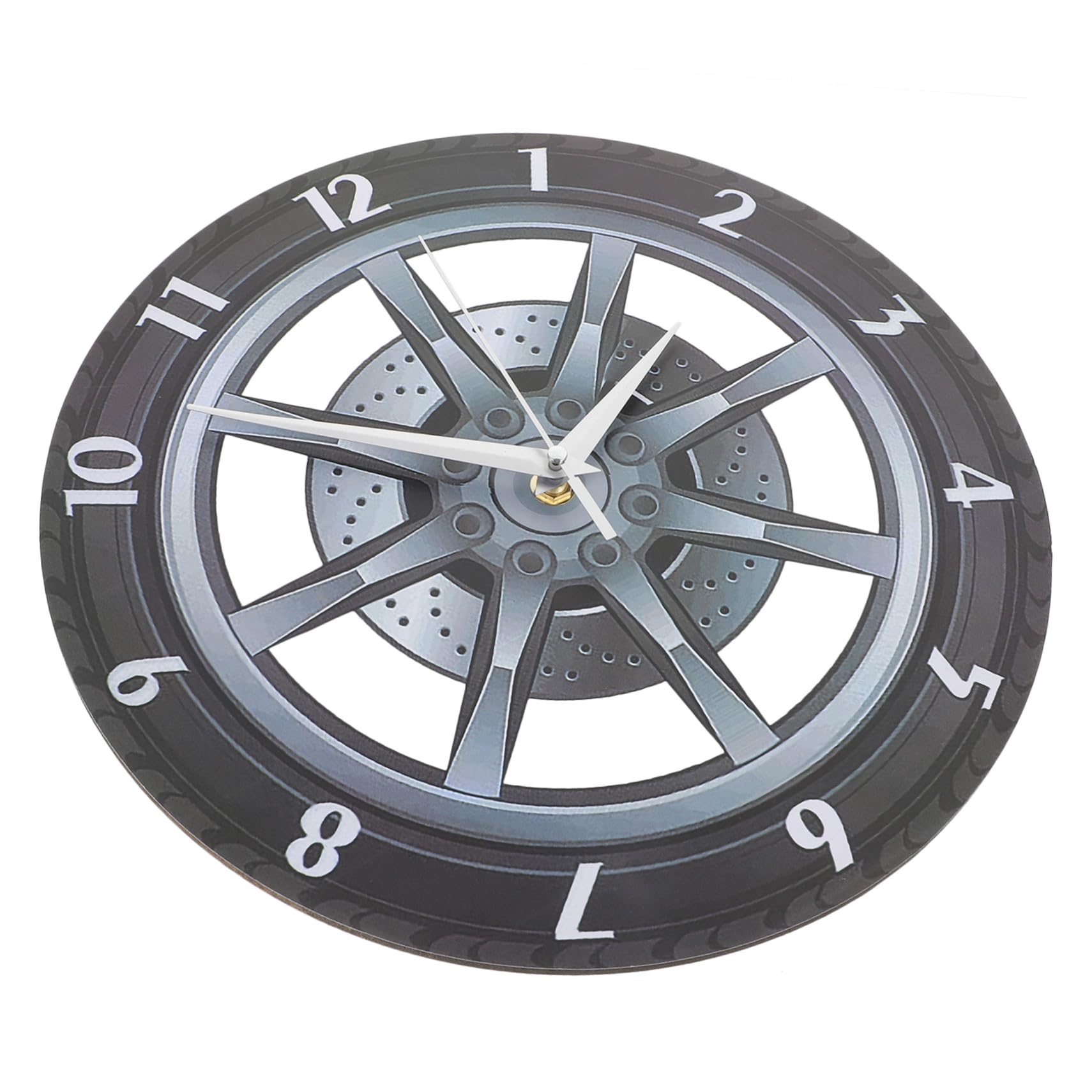 Ciieeo Orologio da Parete Forma di Ruota Creativo Orologio Muto Movimento Silenzioso per Soggiorno e Camera da Letto