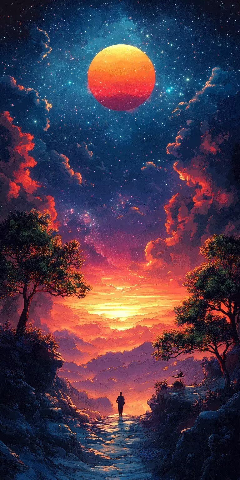 Stelle Dipingere con i Numeri 90x180cm Pittura Acrilica Sole calante, k-426