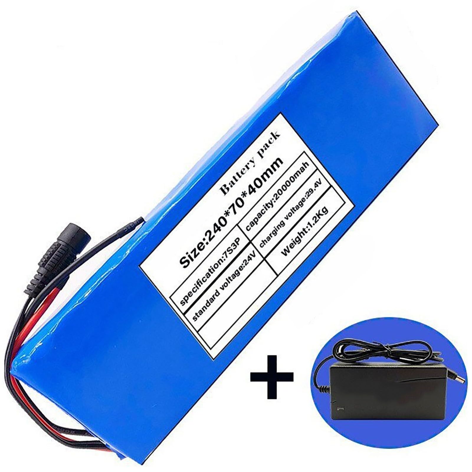 Batterie De Vélo Électrique 24V 20Ah avec Chargeur 24V 7S3P Batterie Haute Puissance Batterie Remplaçable Étanche pour 50W 150W 250W 350W 500W Moteur