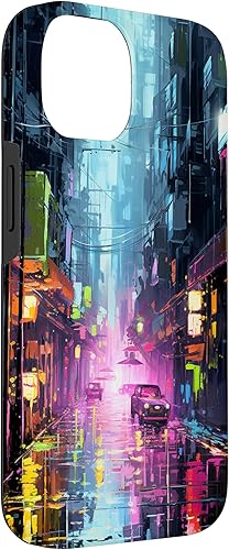 Miniatura 6 de Funda futurista para iPhone 13 Pro Max Rainy Cyberpunk Alley Lights
