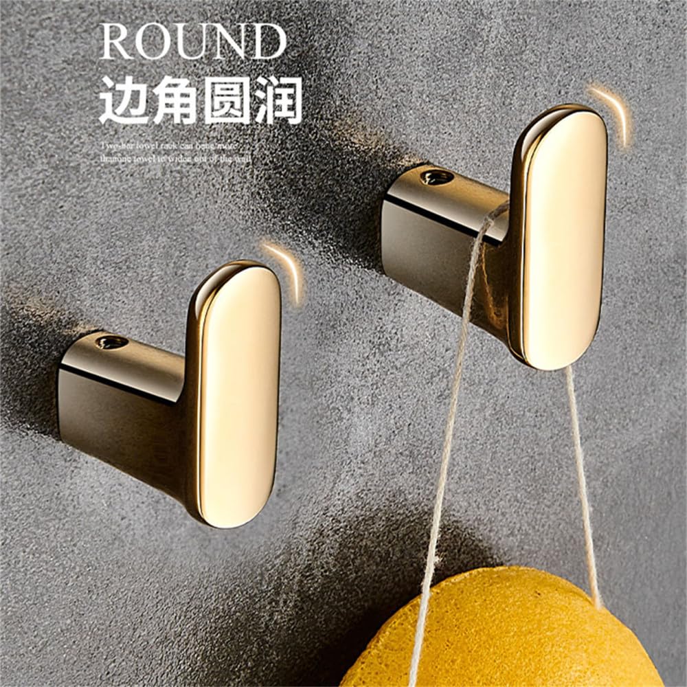 Gold Messing Badezimmer Wandhaken Mantel Handtuchhaken Schwarz Grau Kupfer Küche Kleiderhaken(D-golden)