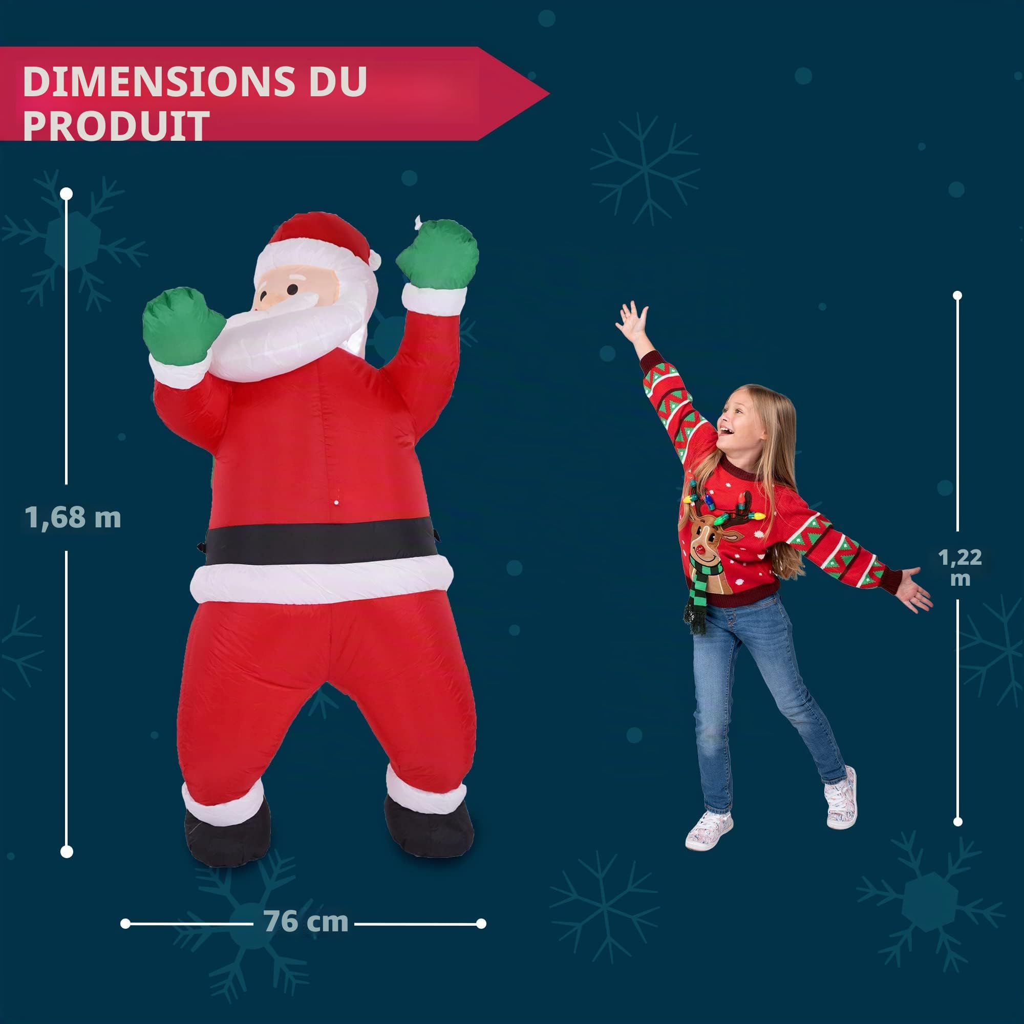 Joiedomi Père Noël Gonflable Suspendu de 5,5 Pieds de Haut