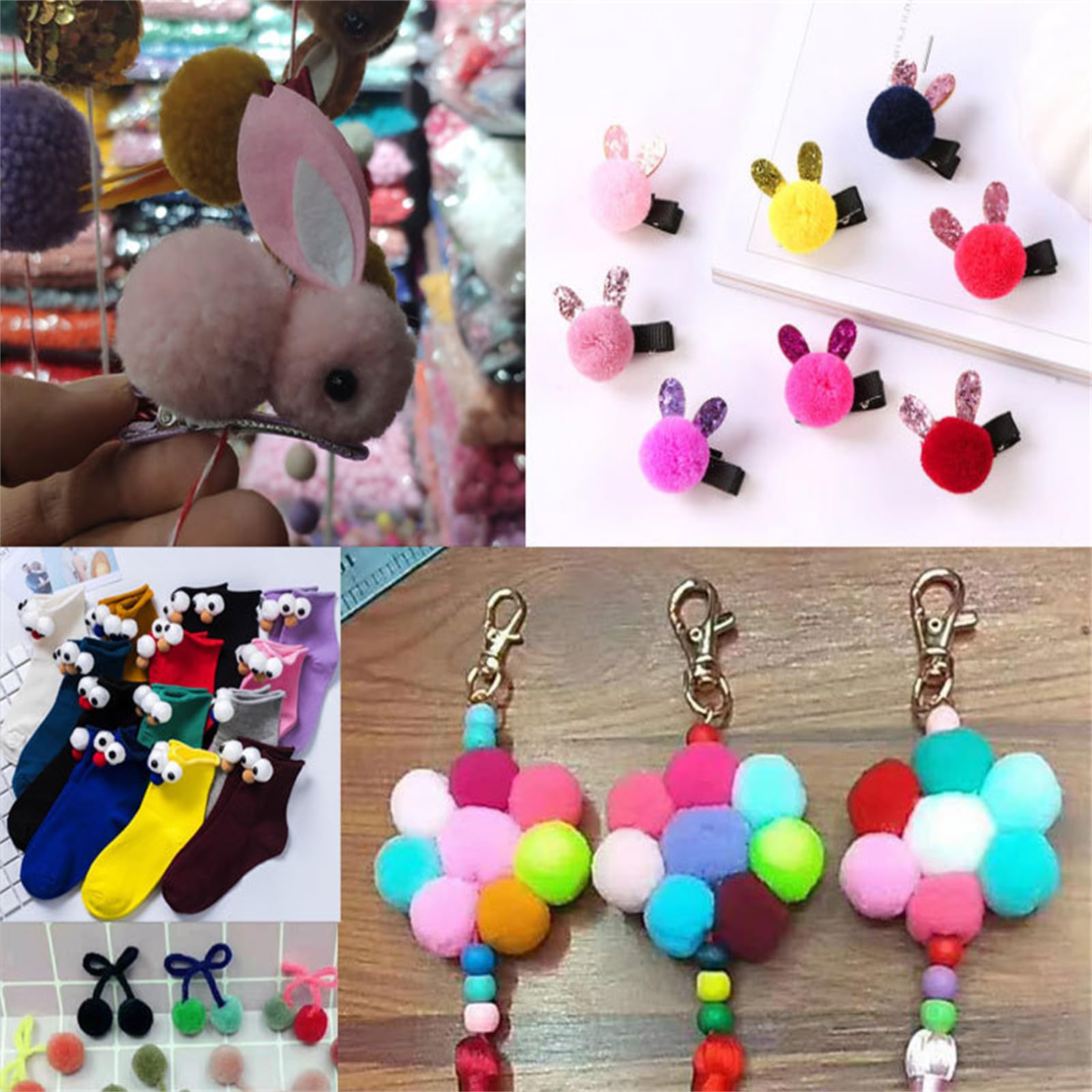 1000 Stück Mini Pompons Zum Basteln Filzkugeln Bunt Verschiedene Größen Bommeln Zum Basteln Pastell Wattekugeln Pompoms Bunte (13,30mm)