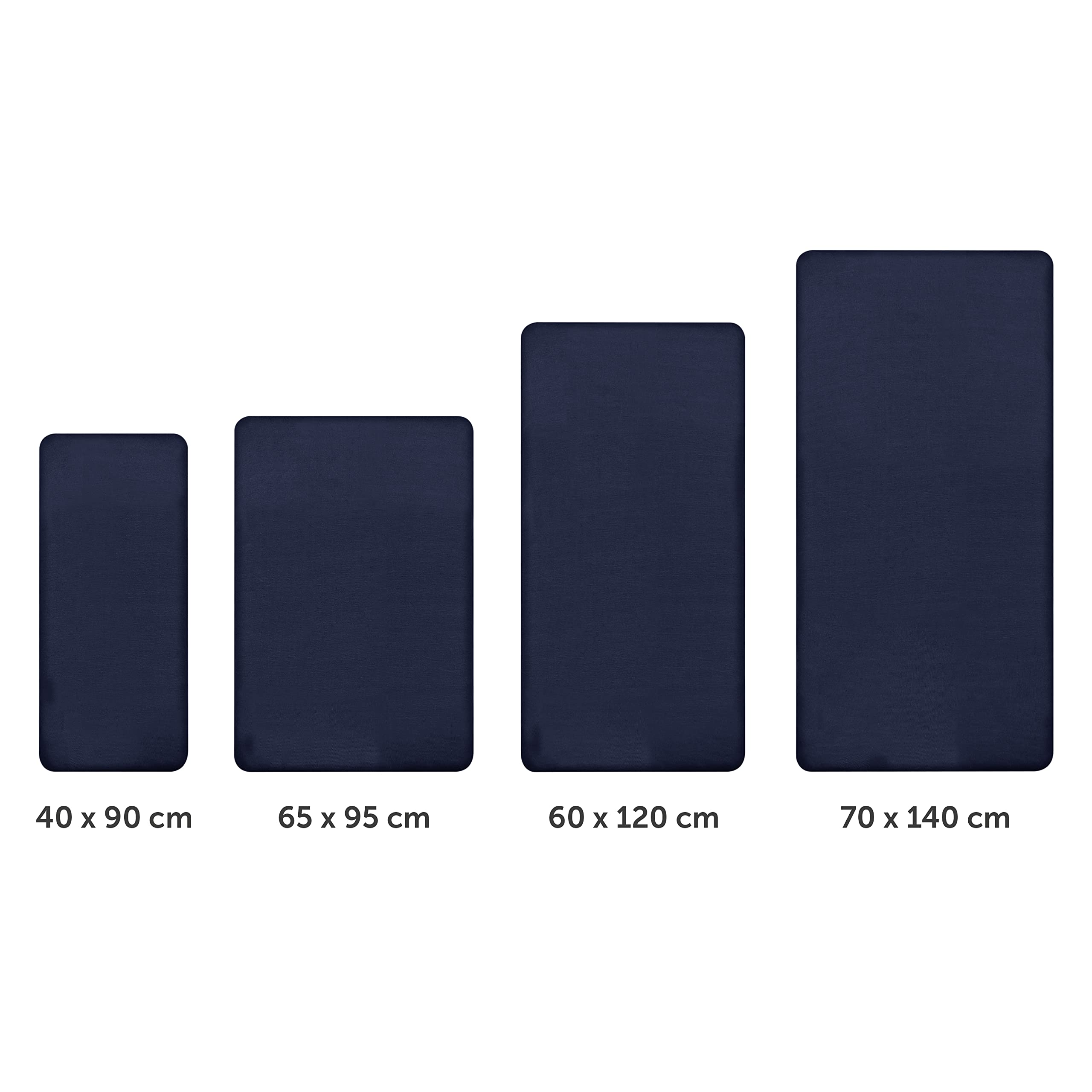 Laleni Lenzuola Culla Neonato - Lenzuola Lettino - Lenzuola Carrozzina Neonato - Coprimaterasso Culla con Angoli Elastici - Coprimaterasso Lettino 100% Cotone 135gsm - Blu Oceano - Culla 40x90cm