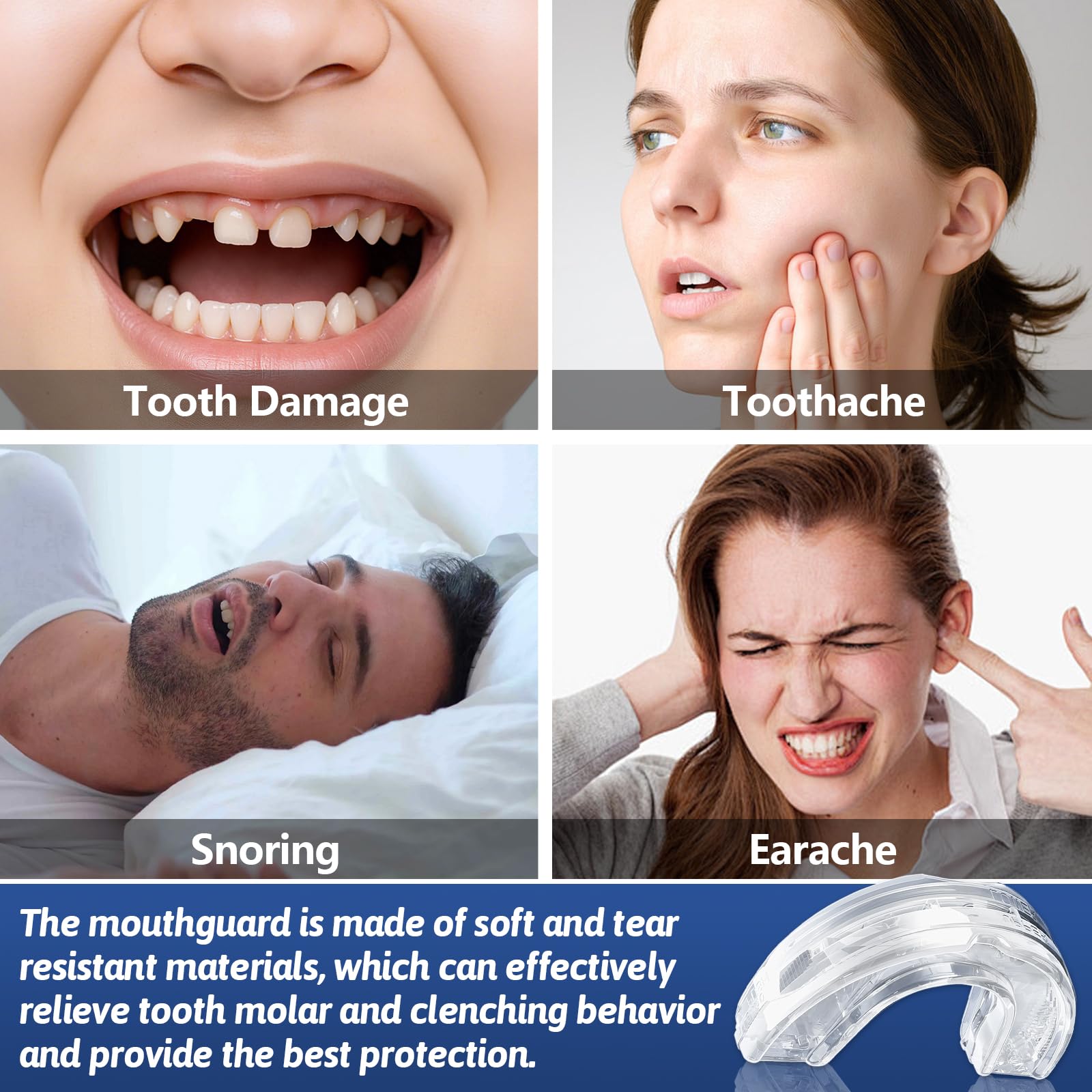 Kit de Protección Dental 4 Piezas, Férula Dental Moldeable para Bruxismo, Protector Bucal Antirronquidos