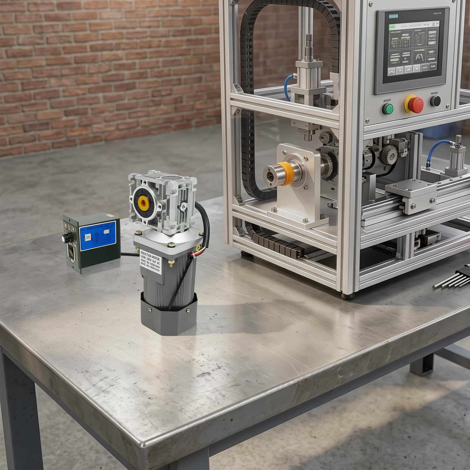 Elektrischer Getriebemotor 220V 120W Schneckengetriebe mit Drehzahlregler