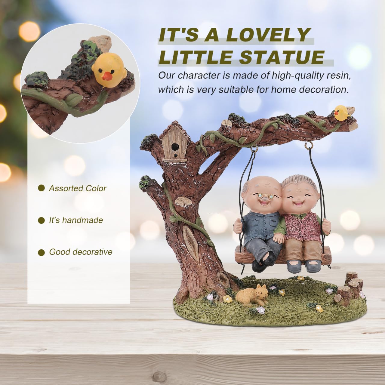 Cabilock 1 Figura Decorativa de Pareja de Novios de Resina para jardín, decoración de Mesa o Mesa