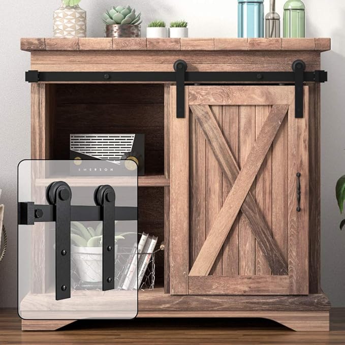 WINSOON 3FT Super Mini Sliding Barn Door Hardware Kit for