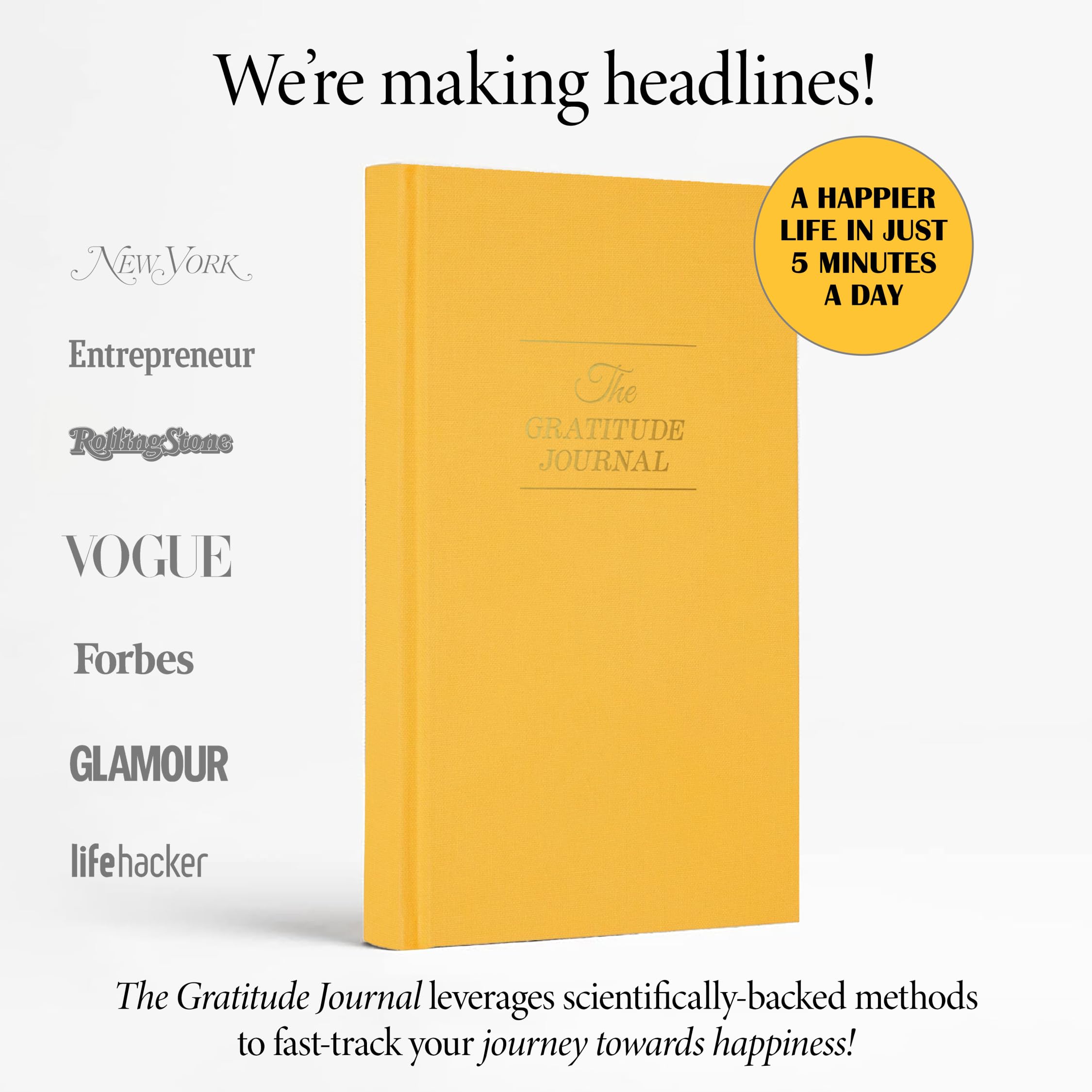The Original Dankbarkeitstagebuch 2025 mit inspirierenden Zitaten & achtsamen Aufforderungen für Glück und positive Denkweise – Notizbuch für Bestätigung, Reflexion & Optimismus – Premium-Hardcover