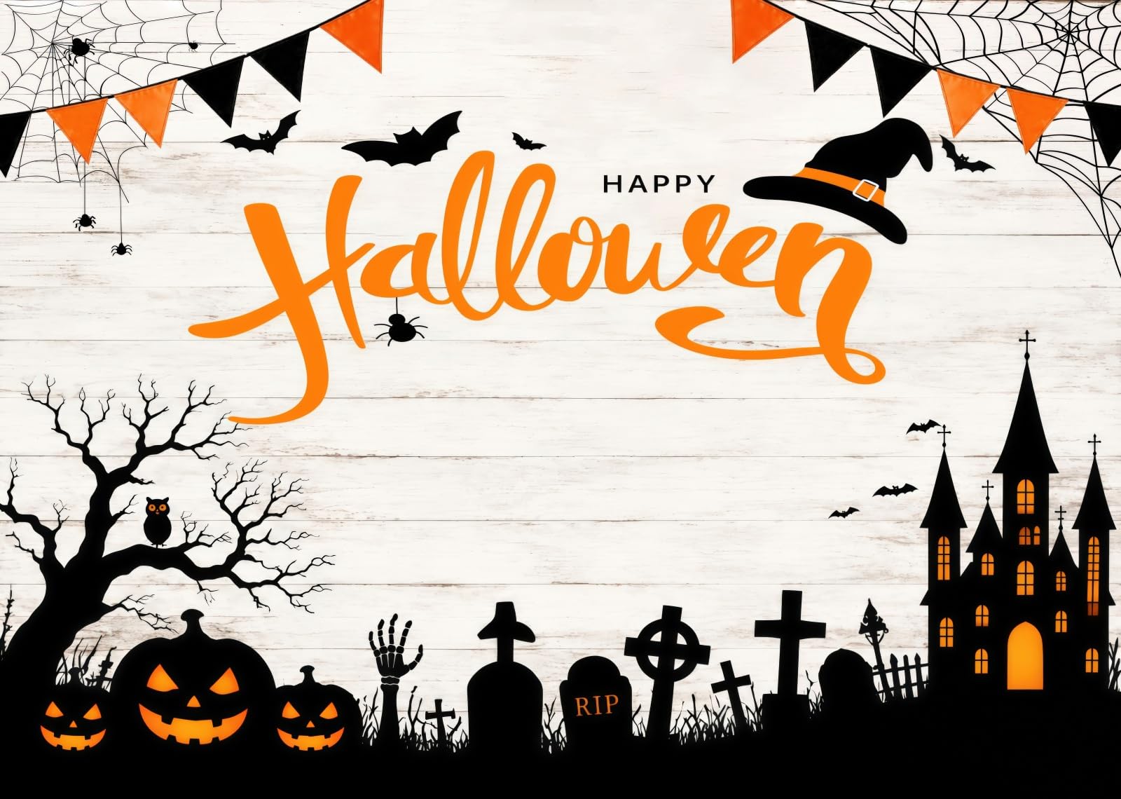 10x6.5FT (3x2m) Scena Castello Happy Halloween Sfondo Fotografico