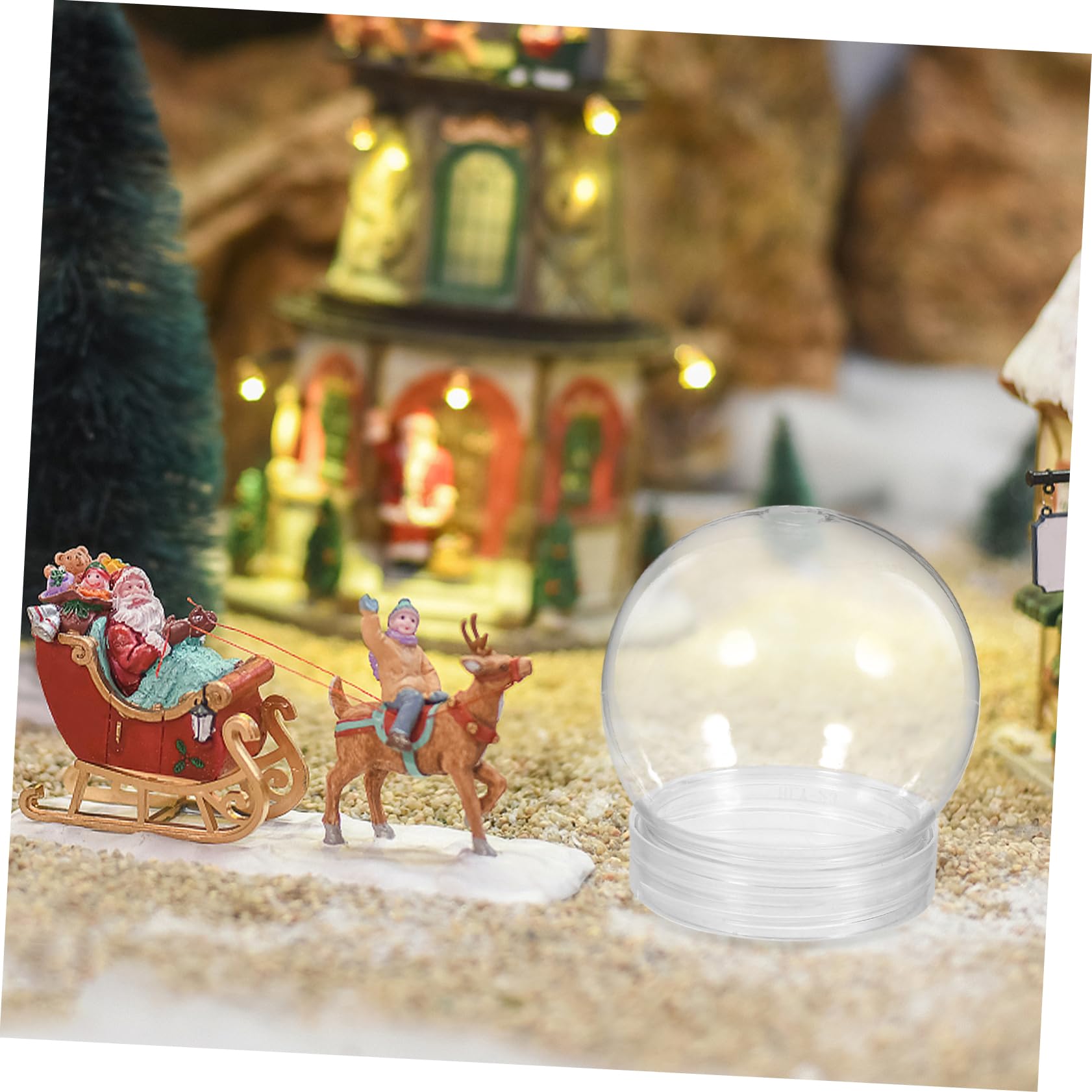 Boules à Neige Soi-même Transparentes 150ml Plastique Léger Solide Accessoires DIY Loisirs Créatifs Décoration Noël 24 Pièces
