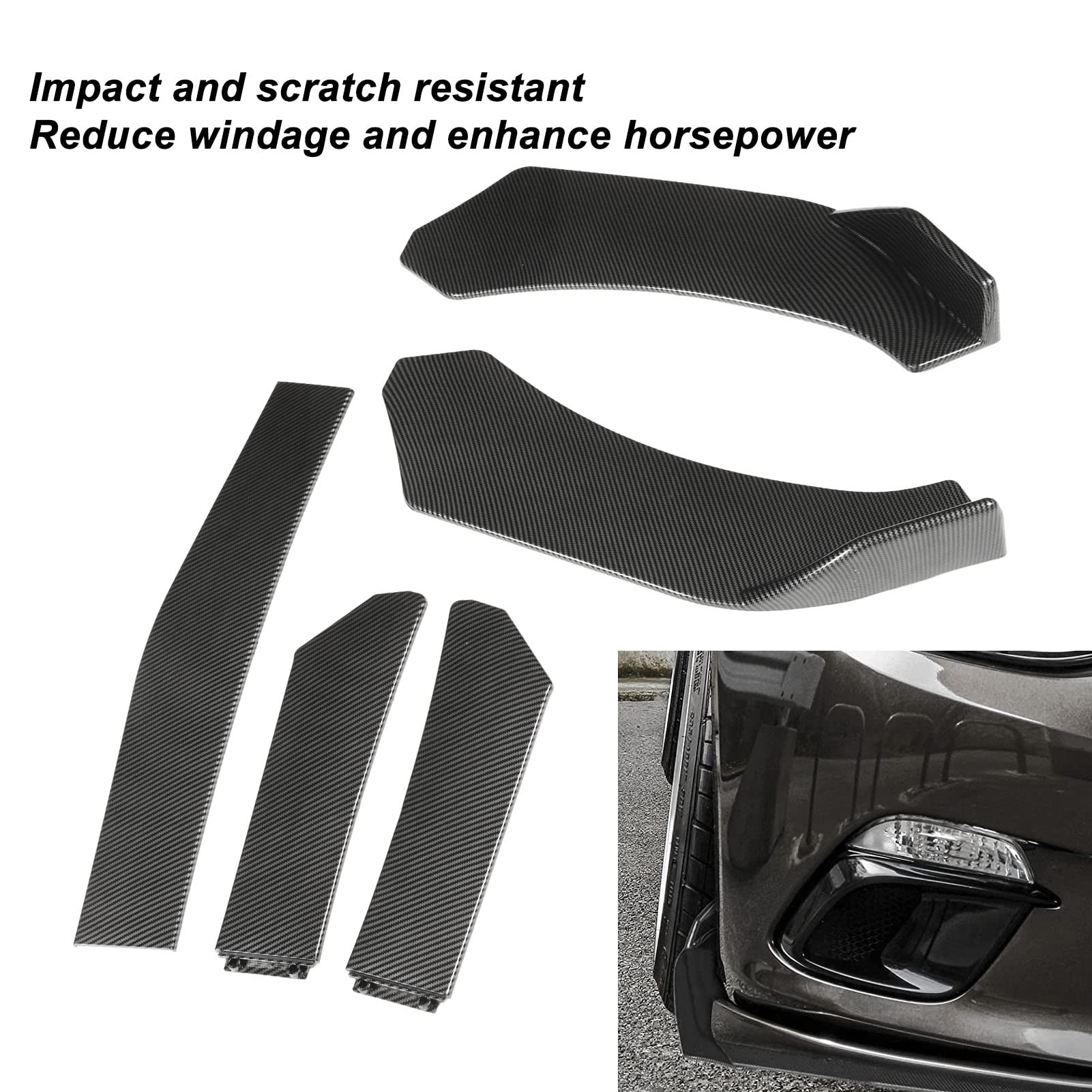 CHICIRIS Universal Car Front Bumper Chin Spoiler Flexible ABS Splitter for